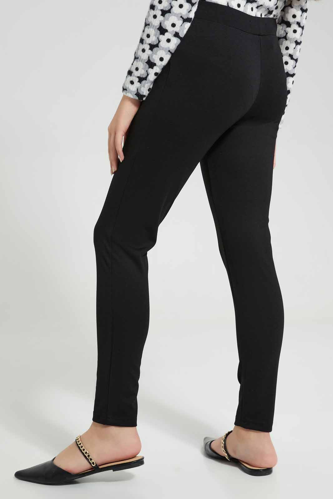 Redtag-Black-Knitted-Skinny-Category:Trousers,-Colour:Black,-Deals:New-In,-Filter:Senior-Girls-(8-to-14-Yrs),-GSR-Trousers,-New-In-GSR-APL,-Non-Sale,-Section:Girls-(0-to-14Yrs),-TBL,-W22A-Senior-Girls-9 to 14 Years