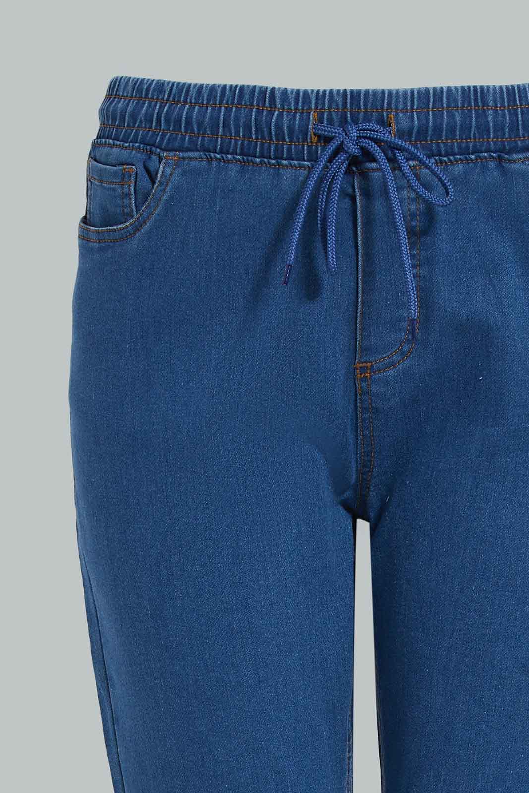 Redtag-Dark-Wash-Knit-Denim-Jogger-Category:Jeans,-Colour:Dark-Wash,-Deals:New-In,-Filter:Women's-Clothing,-FIT-WALL-(FTW),-New-In-Women-APL,-Non-Sale,-Section:Women,-W22A,-Women-Jeans-Women's-