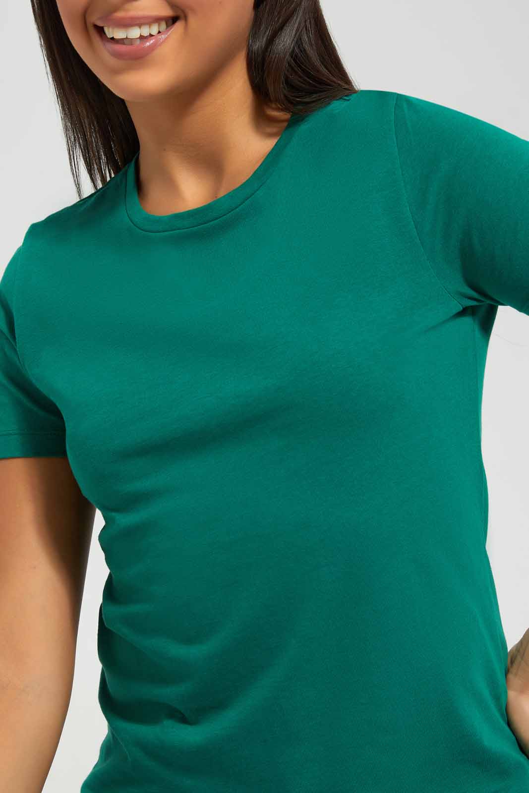 Redtag-Green-Short-Sleeve-Crew-Neck-T-Shirt-Category:T-Shirts,-Colour:Green,-Deals:New-In,-Filter:Women's-Clothing,-New-In-Women-APL,-Non-Sale,-Section:Women,-TBL,-W22A,-Women-T-Shirts-Women's-