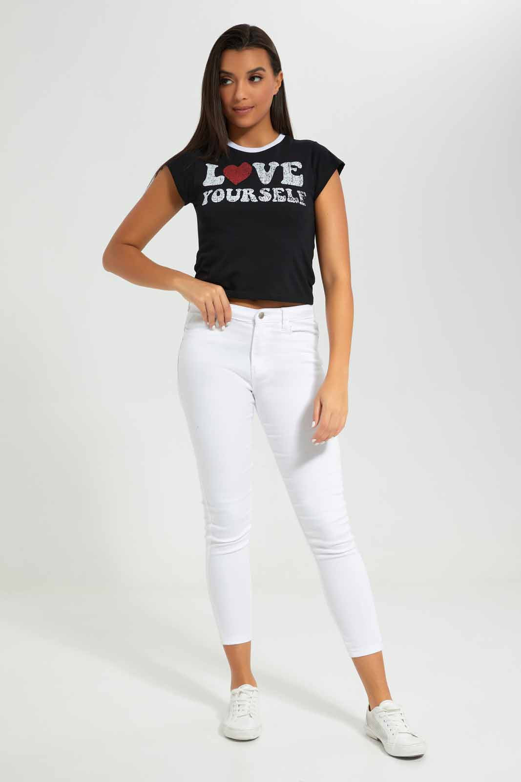 Redtag-Black-Printed-T-Shirt-For-Women-Category:T-Shirts,-Colour:Black,-Deals:New-In,-Filter:Women's-Clothing,-New-In-Women-APL,-Non-Sale,-Section:Women,-W22A,-Women-T-Shirts-Women's-