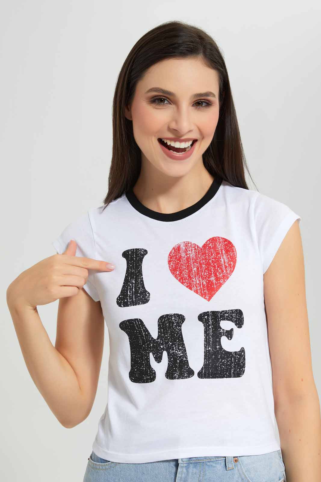 Redtag-White-Slogan-T-Shirt-Category:T-Shirts,-Colour:White,-Deals:New-In,-Filter:Women's-Clothing,-New-In-Women-APL,-Non-Sale,-Section:Women,-W22A,-Women-T-Shirts-Women's-