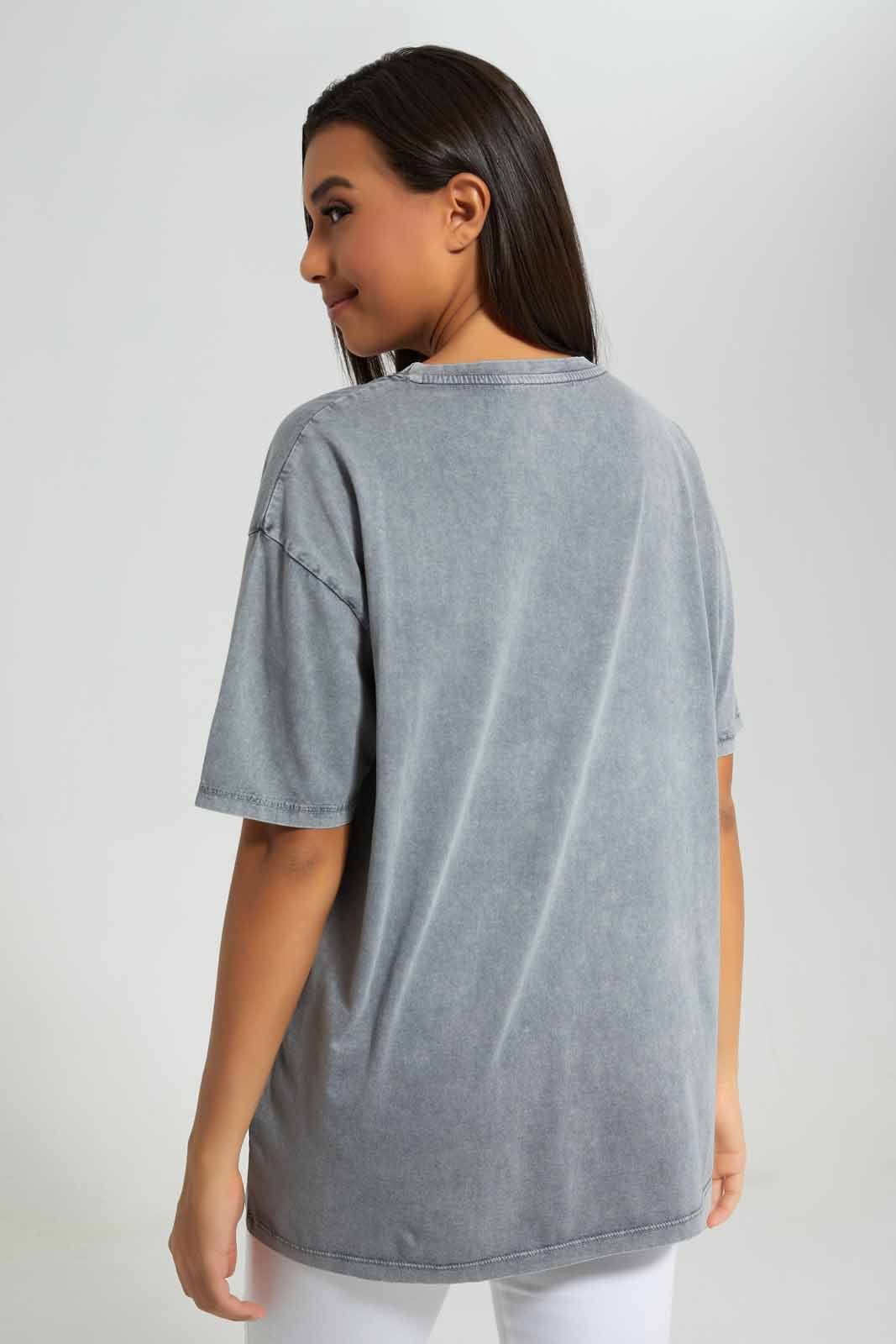 Redtag-Charcoal-Embellished-Acid-Wash-T-Shirt-Category:T-Shirts,-Colour:Charcoal,-Deals:New-In,-Filter:Women's-Clothing,-New-In-Women-APL,-Non-Sale,-Section:Women,-W22A,-Women-T-Shirts-Women's-