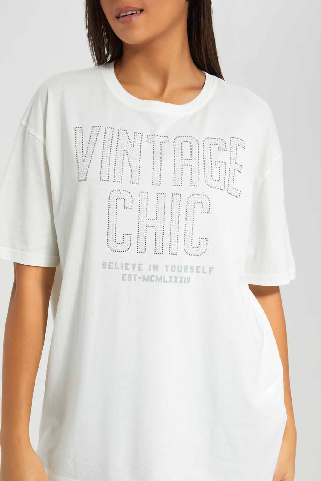 Redtag-Ivory-Embellished-Acid-Wash-T-Shirt-Category:T-Shirts,-Colour:Ivory,-Deals:New-In,-Filter:Women's-Clothing,-New-In-Women-APL,-Non-Sale,-Section:Women,-W22A,-Women-T-Shirts-Women's-