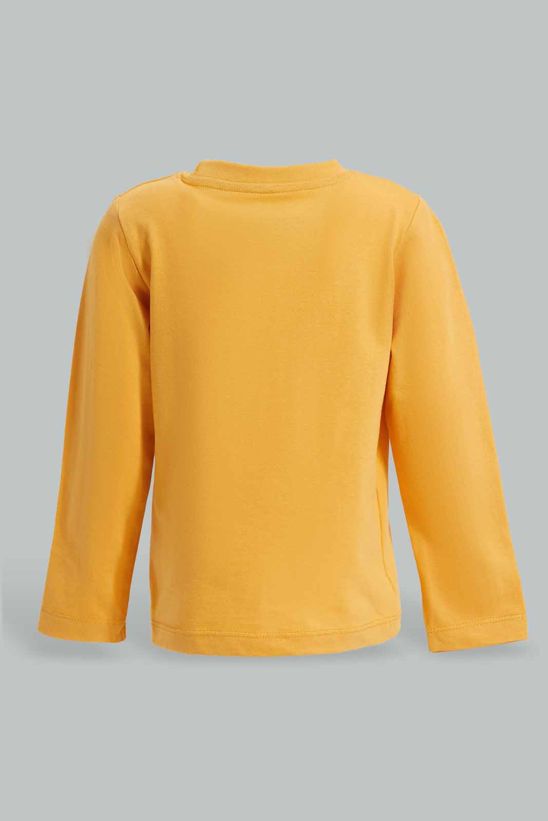 Redtag-Mustard-Honey-Goldcamo-Dino-Ls-Tee-With-Pajama-Pj-SET-(2-Pack)-Category:Pyjama-Sets,-Colour:Mustard,-Deals:New-In,-Filter:Infant-Boys-(3-to-24-Mths),-INB-Pyjama-Sets,-New-In-INB-APL,-Non-Sale,-Section:Boys-(0-to-14Yrs),-W22A-Infant-Boys-3 to 24 Months