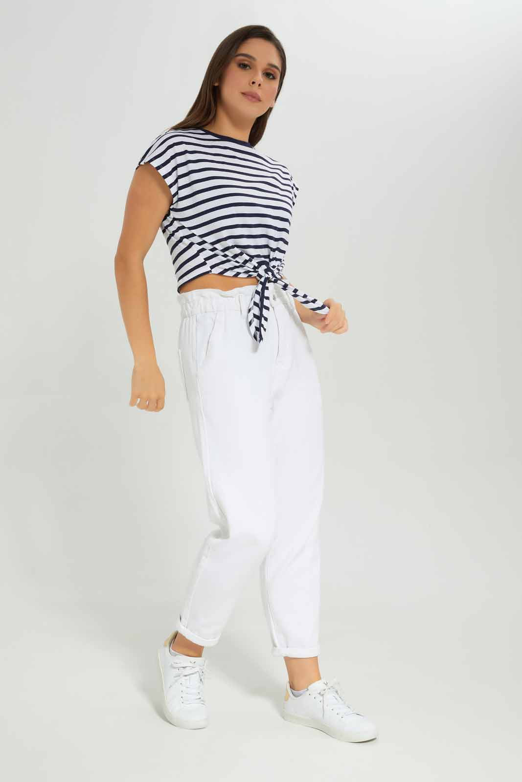 Redtag-Yarn-Dyed-Stripe-Tie-Front-T-Shirt-Bundle,-Category:T-Shirts,-Colour:Assorted,-Deals:3-For-90,-Deals:New-In,-Dept:Ladieswear,-Filter:Women's-Clothing,-New-In-Women-APL,-Section:Women,-W22O,-Women-T-Shirts-Women's-