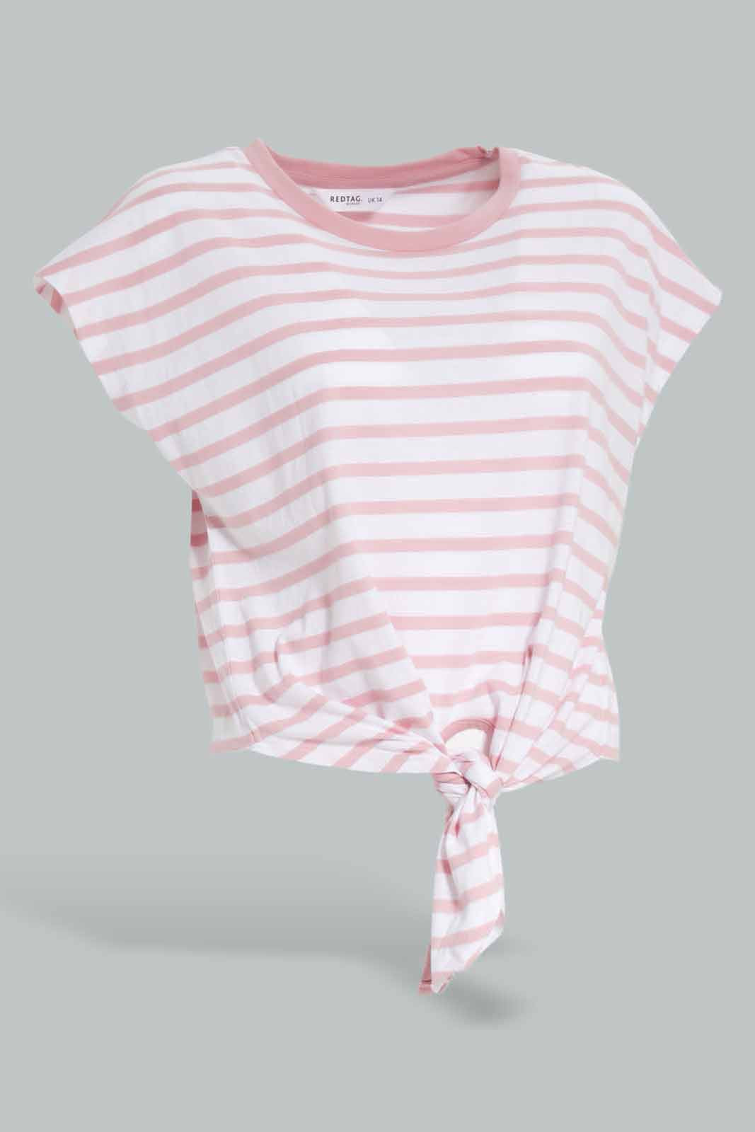 Redtag-Yarn-Dyed-Stripe-Tie-Front-T-Shirt-Bundle,-Category:T-Shirts,-Colour:Assorted,-Deals:3-For-90,-Deals:New-In,-Filter:Women's-Clothing,-New-In-Women-APL,-Section:Women,-W22O,-Women-T-Shirts-Women's-