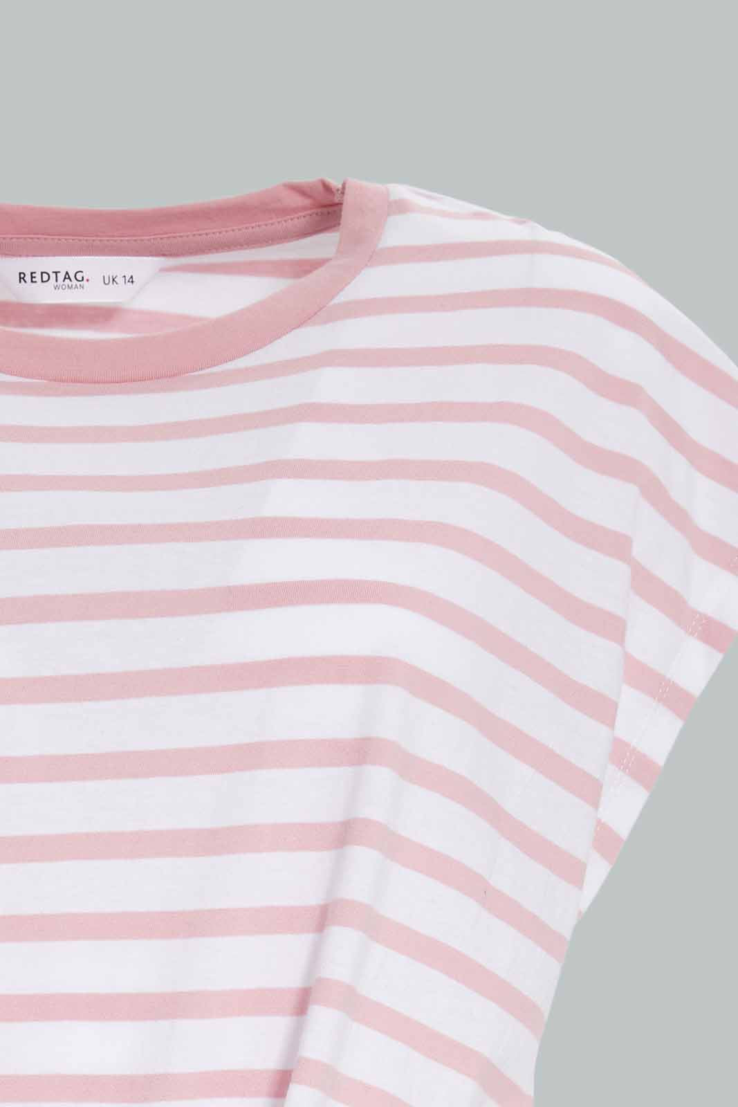 Redtag-Yarn-Dyed-Stripe-Tie-Front-T-Shirt-Bundle,-Category:T-Shirts,-Colour:Assorted,-Deals:3-For-90,-Deals:New-In,-Filter:Women's-Clothing,-New-In-Women-APL,-Section:Women,-W22O,-Women-T-Shirts-Women's-