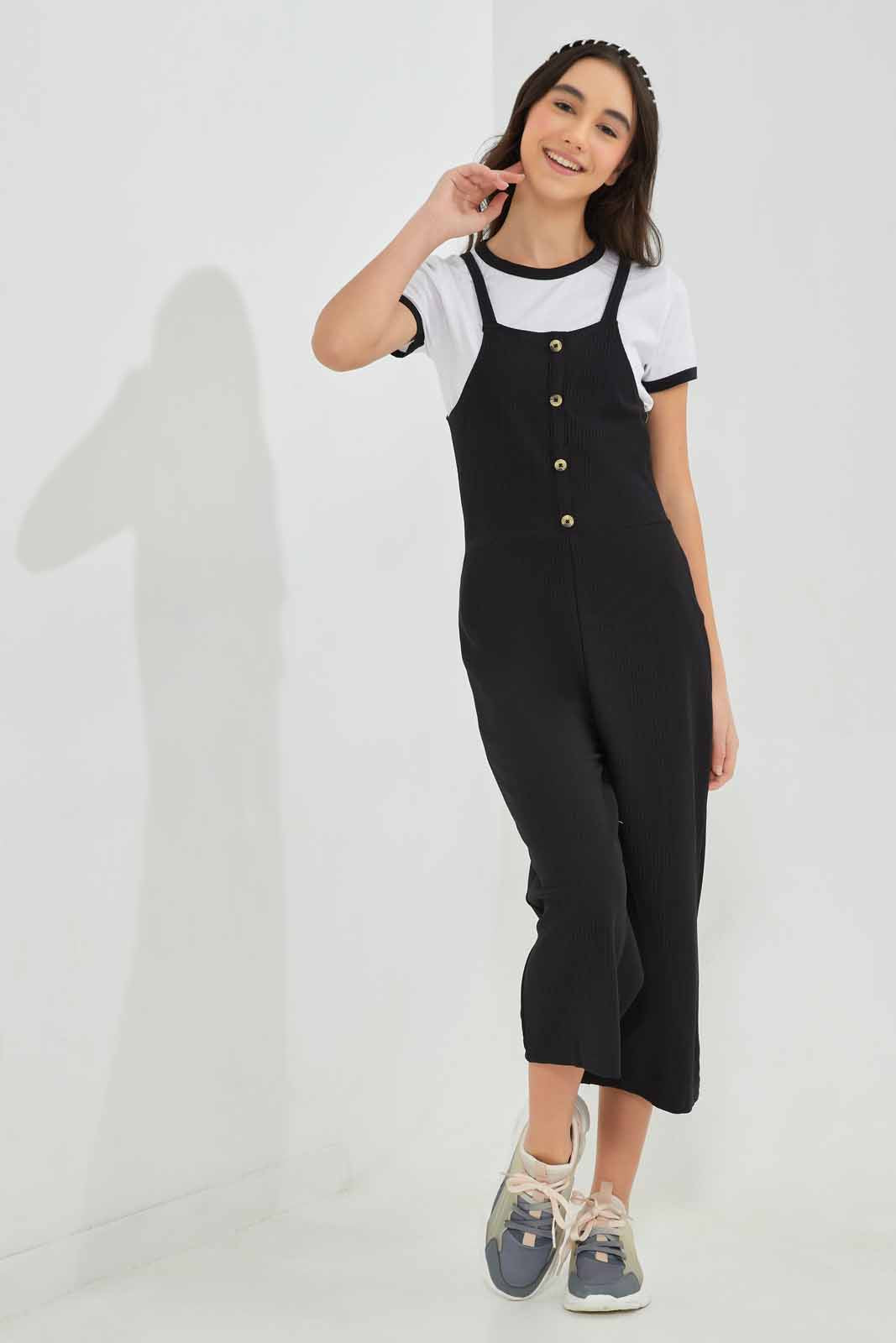 Redtag-White/Black-Twofer-Category:Dresses,-Colour:Black,-Deals:New-In,-Filter:Senior-Girls-(8-to-14-Yrs),-GSR-Dresses,-New-In-GSR-APL,-Non-Sale,-Section:Girls-(0-to-14Yrs),-W22A-Senior-Girls-9 to 14 Years