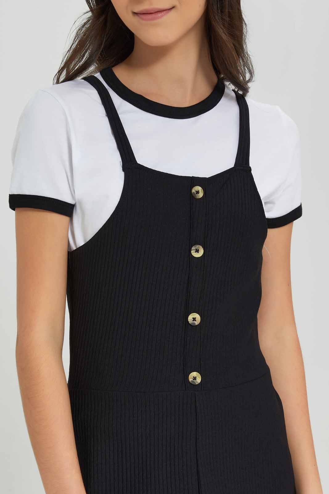 Redtag-White/Black-Twofer-Category:Dresses,-Colour:Black,-Deals:New-In,-Filter:Senior-Girls-(8-to-14-Yrs),-GSR-Dresses,-New-In-GSR-APL,-Non-Sale,-Section:Girls-(0-to-14Yrs),-W22A-Senior-Girls-9 to 14 Years