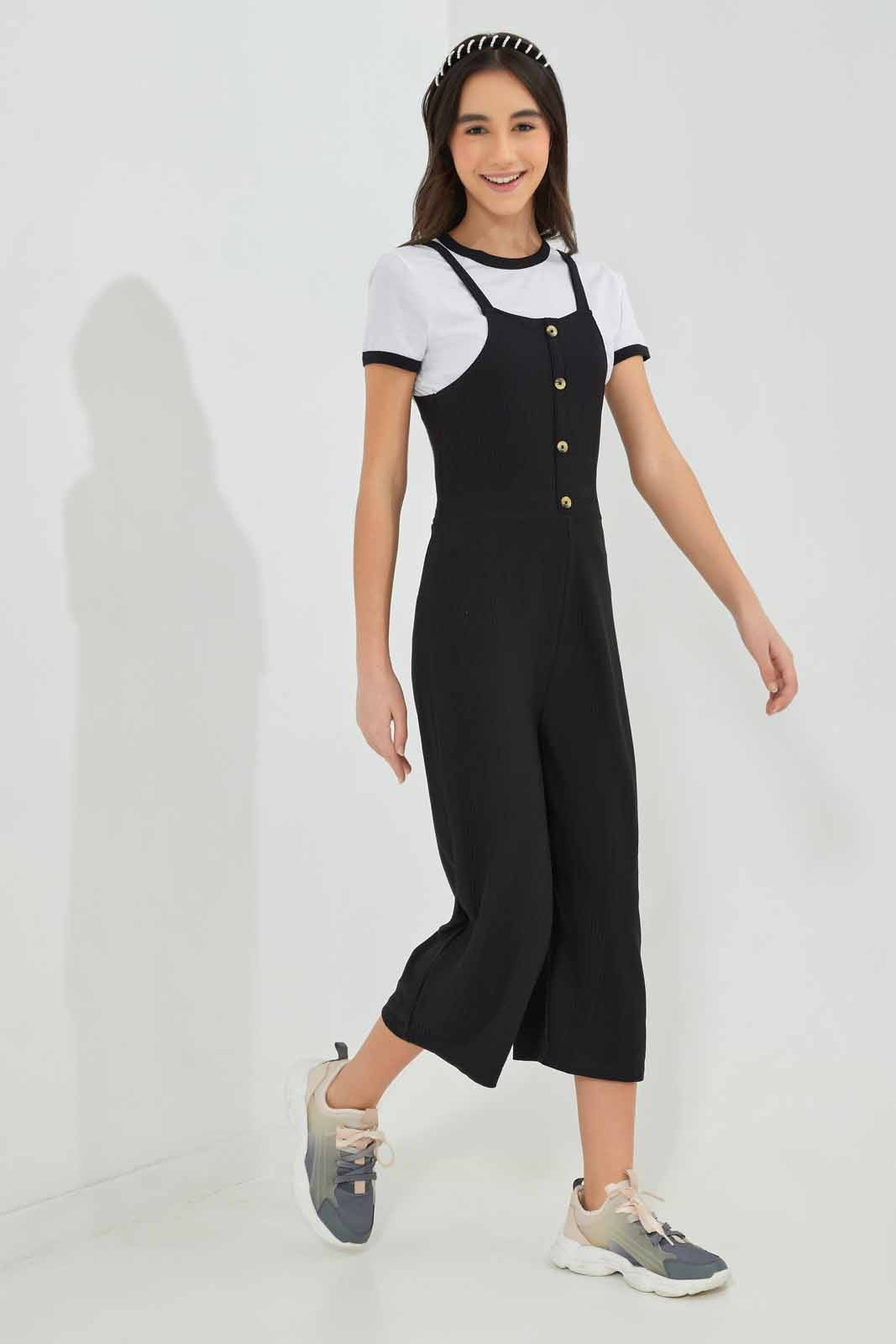 Redtag-White/Black-Twofer-Category:Dresses,-Colour:Black,-Deals:New-In,-Filter:Senior-Girls-(8-to-14-Yrs),-GSR-Dresses,-New-In-GSR-APL,-Non-Sale,-Section:Girls-(0-to-14Yrs),-W22A-Senior-Girls-9 to 14 Years