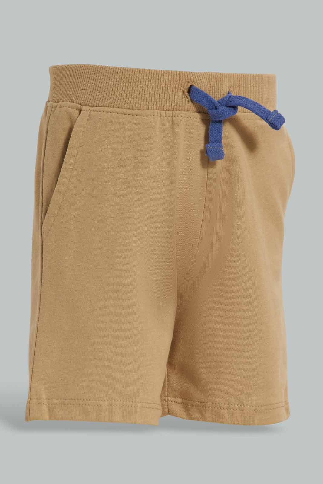 Redtag-Beige-Active-Terry-Shorts-Category:Shorts,-Colour:Beige,-Deals:New-In,-Filter:Infant-Boys-(3-to-24-Mths),-INB-Shorts,-New-In-INB-APL,-Non-Sale,-Section:Boys-(0-to-14Yrs),-W22A-Infant-Boys-3 to 24 Months
