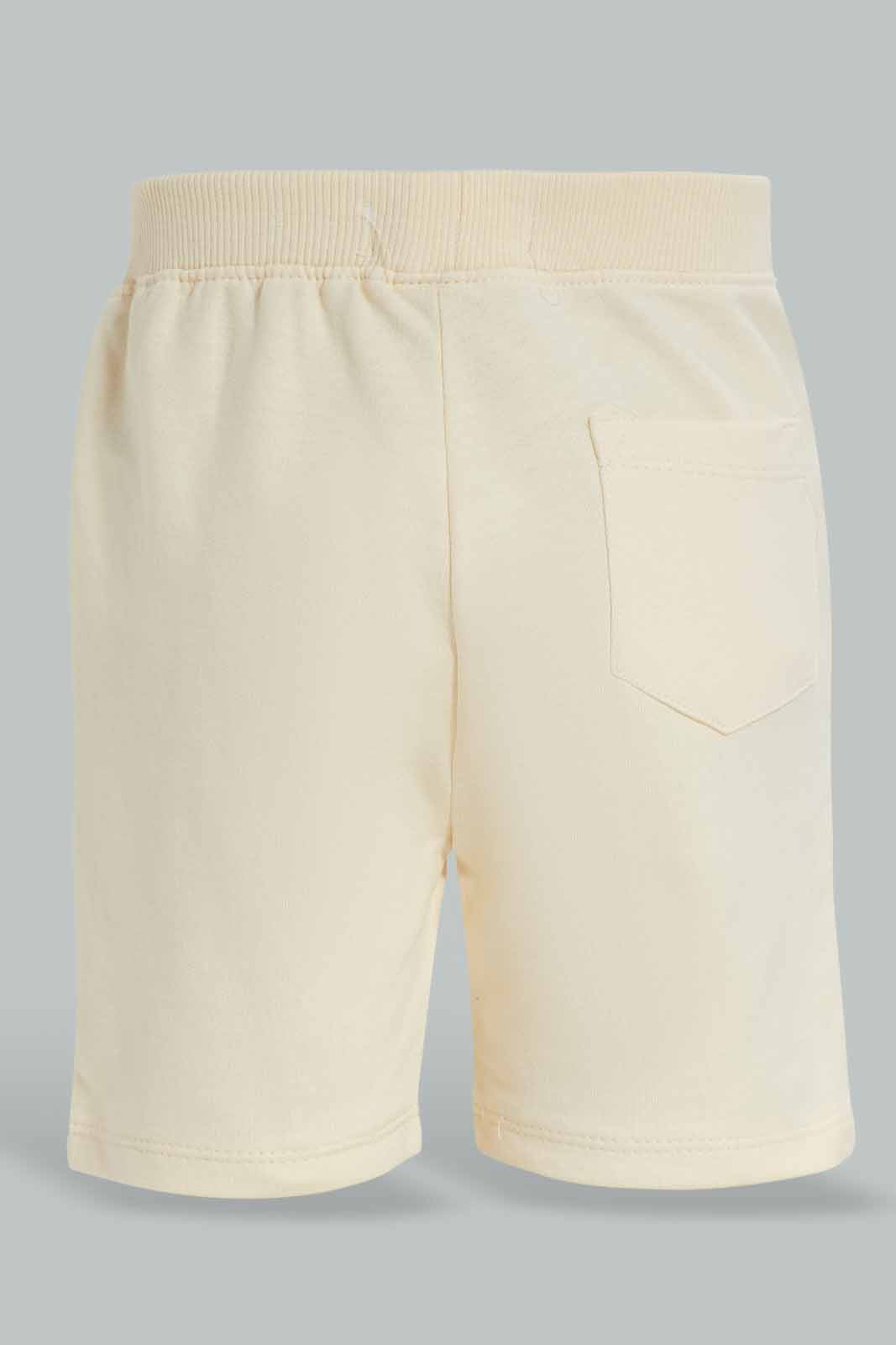 Redtag-Ecru-Active-Terry-Shorts-Category:Shorts,-Colour:Ecru,-Deals:New-In,-Filter:Infant-Boys-(3-to-24-Mths),-INB-Shorts,-New-In-INB-APL,-Non-Sale,-Section:Boys-(0-to-14Yrs),-W22A-Infant-Boys-3 to 24 Months