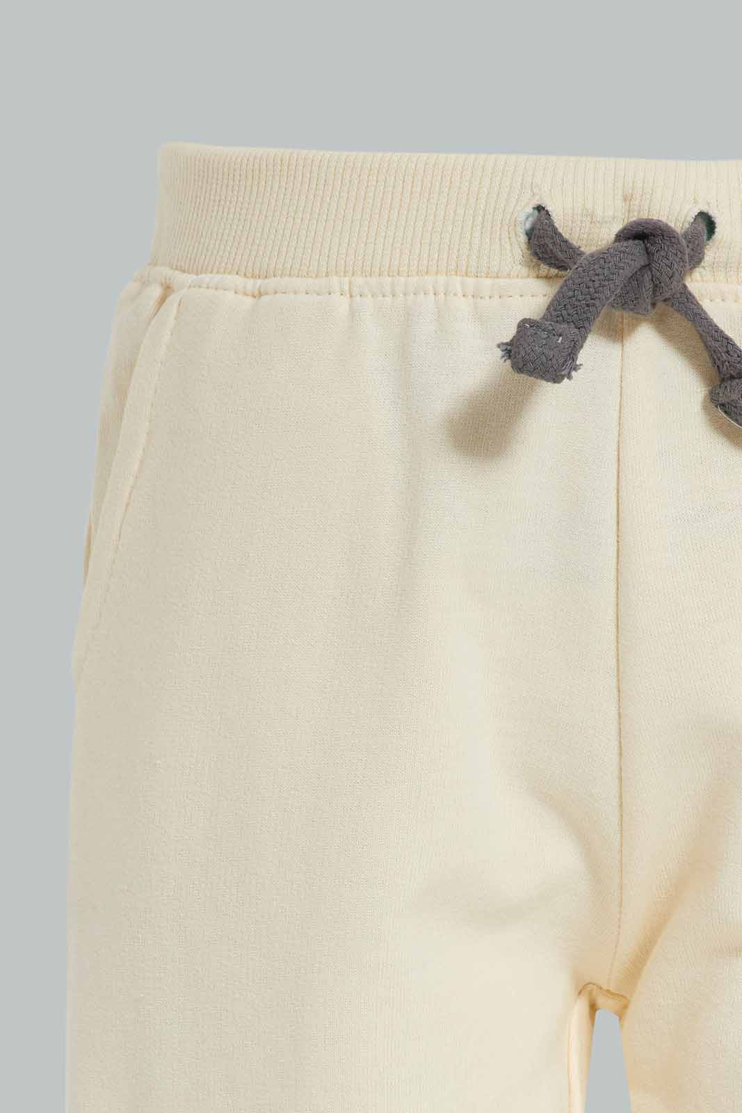 Redtag-Ecru-Active-Terry-Shorts-Category:Shorts,-Colour:Ecru,-Deals:New-In,-Filter:Infant-Boys-(3-to-24-Mths),-INB-Shorts,-New-In-INB-APL,-Non-Sale,-Section:Boys-(0-to-14Yrs),-W22A-Infant-Boys-3 to 24 Months