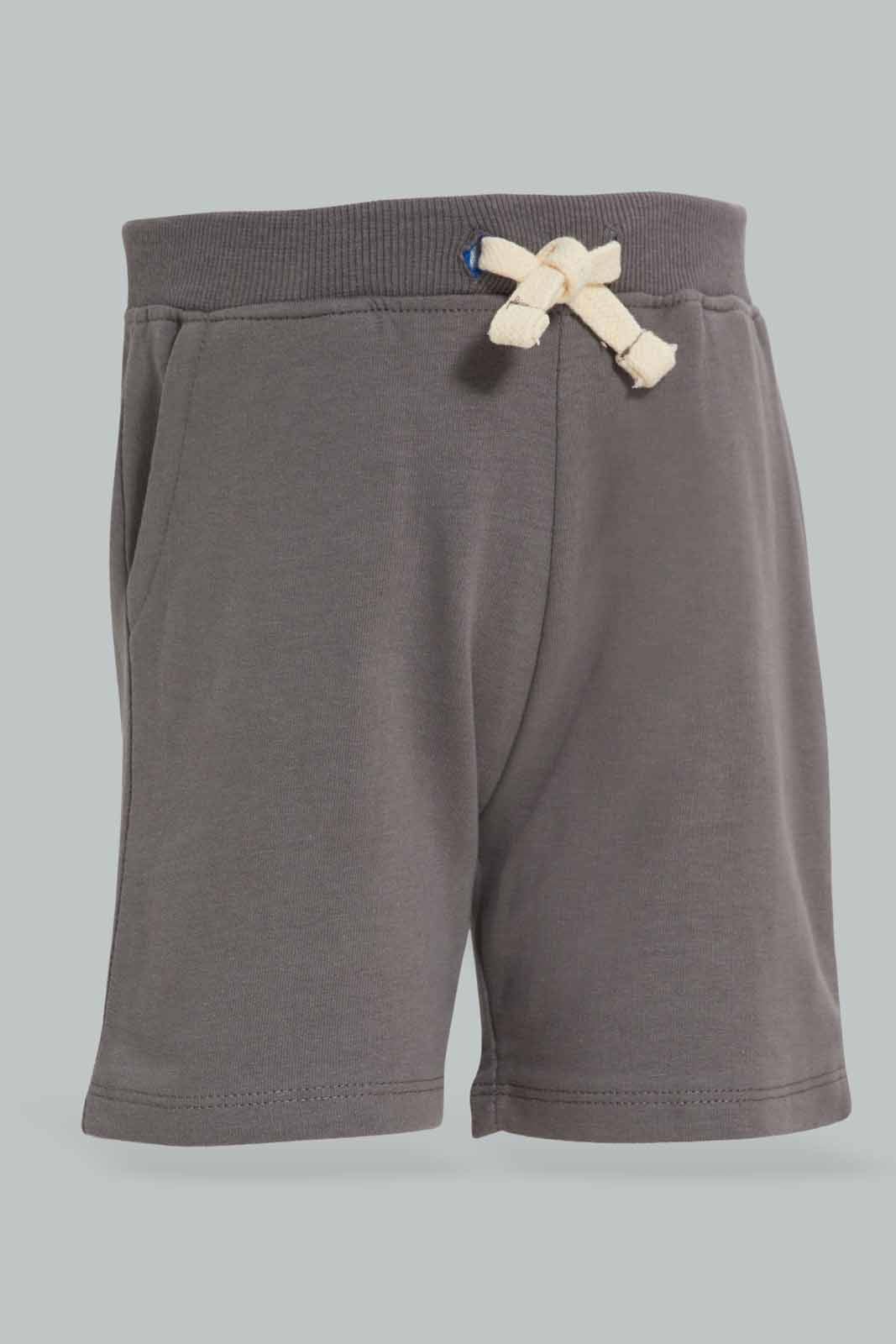 Redtag-Charcoal-Active-Terry-Shorts-Category:Shorts,-Colour:Charcoal,-Deals:New-In,-Filter:Infant-Boys-(3-to-24-Mths),-INB-Shorts,-New-In-INB-APL,-Non-Sale,-Section:Boys-(0-to-14Yrs),-W22A-Infant-Boys-3 to 24 Months