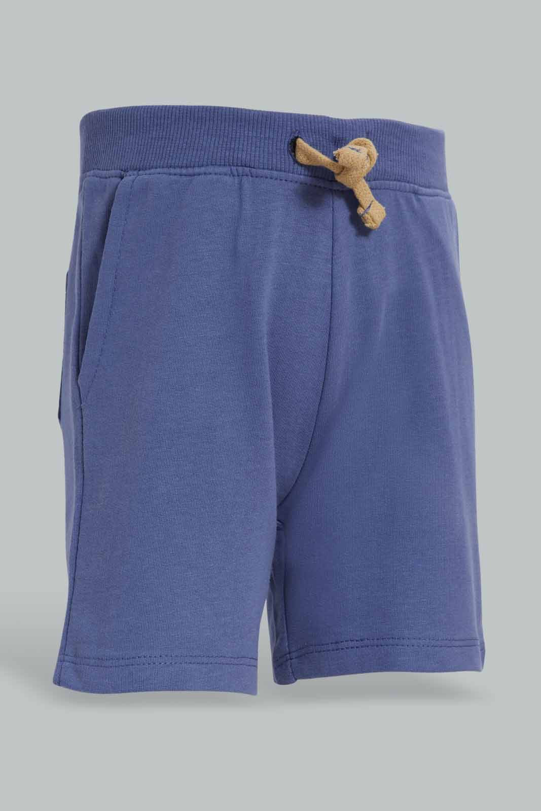 Redtag-Blue-Active-Terry-Shorts-Category:Shorts,-Colour:Blue,-Deals:New-In,-Filter:Infant-Boys-(3-to-24-Mths),-INB-Shorts,-New-In-INB-APL,-Non-Sale,-Section:Boys-(0-to-14Yrs),-W22A-Infant-Boys-3 to 24 Months