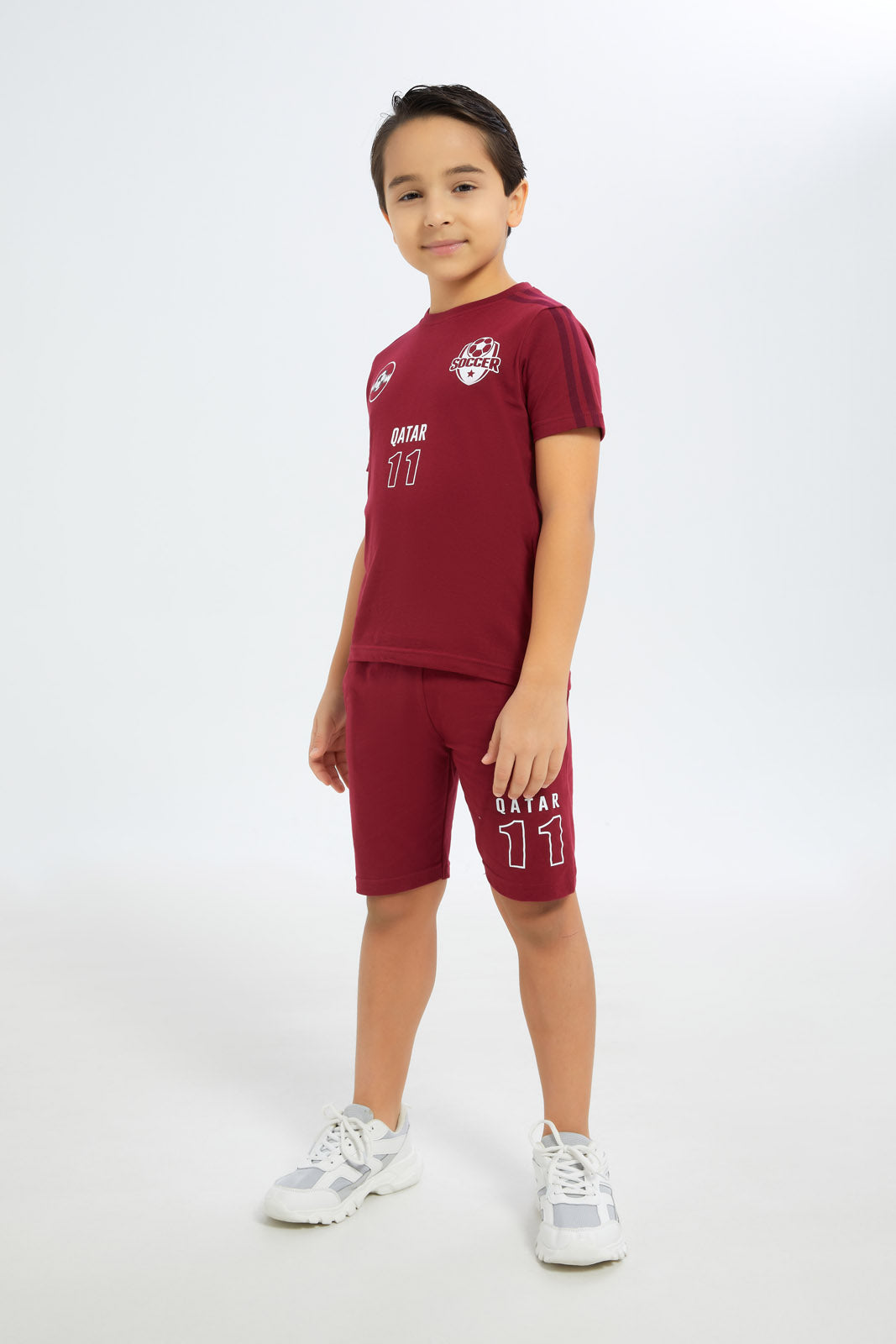 Redtag-Burgundy-Qatar-Football-Set-BOY-Sets,-Category:Sets,-Colour:Burgundy,-Deals:2-FOR-90,-Deals:New-In,-Dept:Boys,-FIFA,-Filter:Boys-(2-to-8-Yrs),-FWC,-H1:KWR,-H2:BOY,-H3:SET,-H4:CAE,-New-In-BOY-APL,-Non-Sale,-Promo:FWC,-Season:W22A,-Section:Boys-(0-to-14Yrs),-Set:Set-of-2,-W22A-Boys-2 to 8 Years