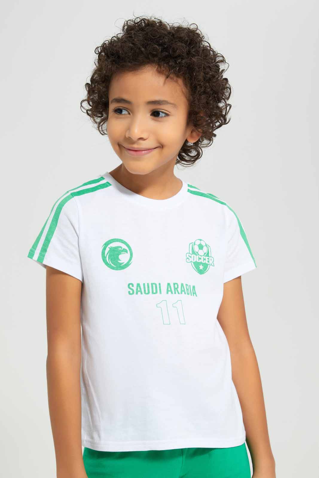 Boys Green And White Saudi Arabia Set (2 Piece)