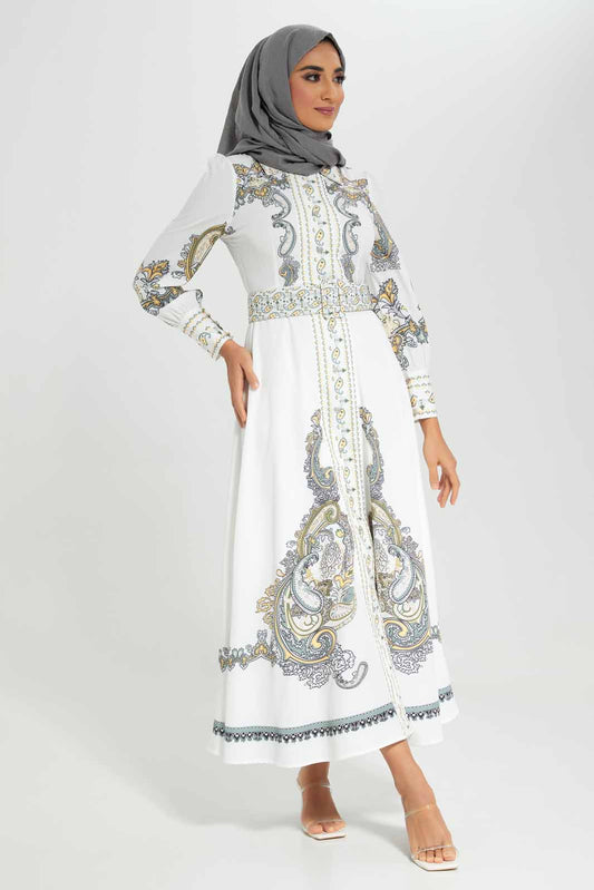 Redtag-Assorted-Placement-Printed-Belted-Dress-Category:Dresses,-Colour:Assorted,-Deals:New-In,-Filter:Women's-Clothing,-LMC,-New-In-Women-APL,-Non-Sale,-Section:Women,-W22A,-Women-Dresses--