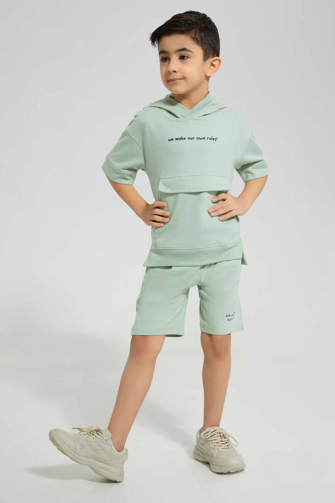 Redtag-Mint-Elasticated-Waist-Shorts-With-Print-BOY-Shorts,-Category:Shorts,-Colour:Mint,-Deals:New-In,-Filter:Boys-(2-to-8-Yrs),-New-In-BOY-APL,-Non-Sale,-Section:Boys-(0-to-14Yrs),-W22A-Boys-2 to 8 Years