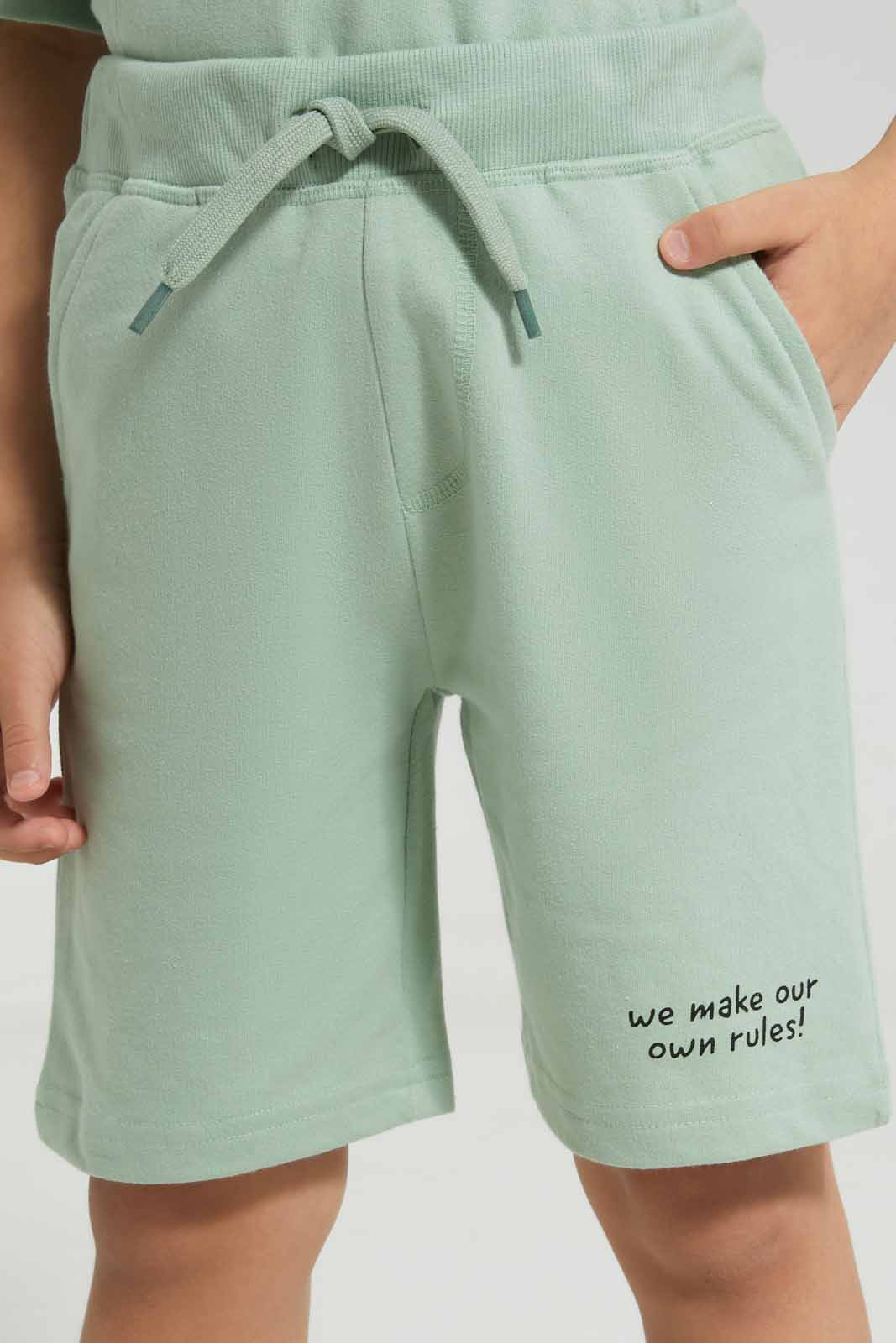 Redtag-Mint-Elasticated-Waist-Shorts-With-Print-BOY-Shorts,-Category:Shorts,-Colour:Mint,-Deals:New-In,-Filter:Boys-(2-to-8-Yrs),-New-In-BOY-APL,-Non-Sale,-Section:Boys-(0-to-14Yrs),-W22A-Boys-2 to 8 Years