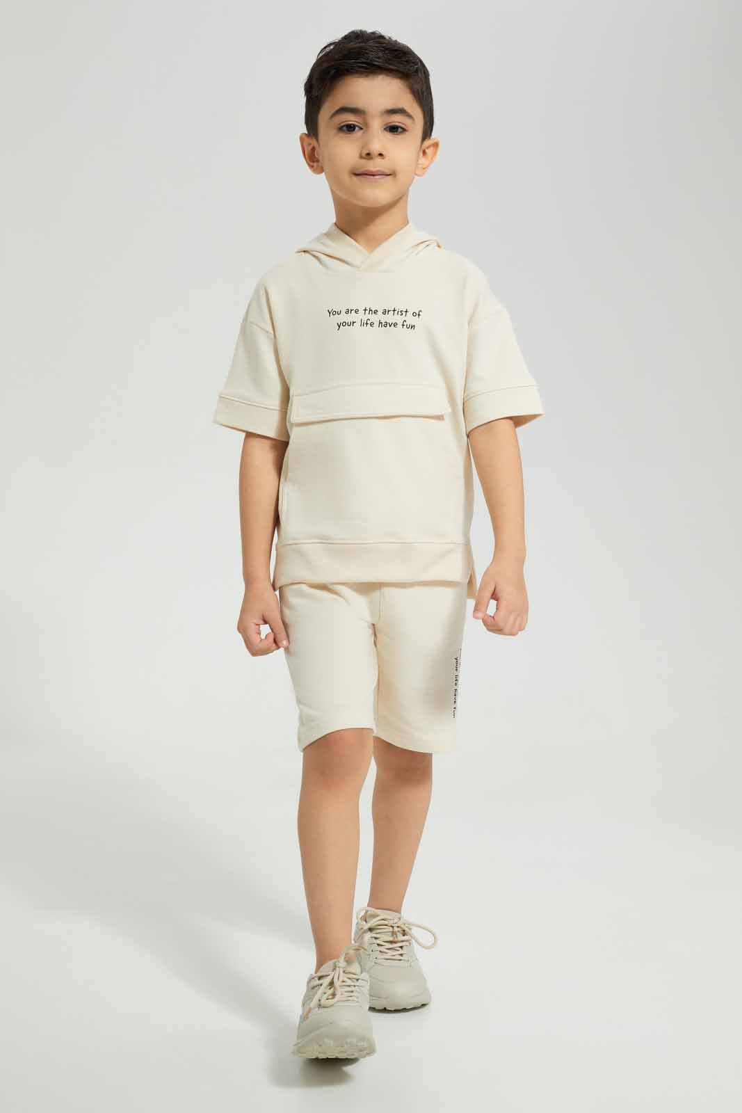 Redtag-Beige-Elasticated-Waist-Shorts-With-Print-BOY-Shorts,-Category:Shorts,-Colour:Beige,-Deals:New-In,-Filter:Boys-(2-to-8-Yrs),-New-In-BOY-APL,-Non-Sale,-Section:Boys-(0-to-14Yrs),-W22A-Boys-2 to 8 Years