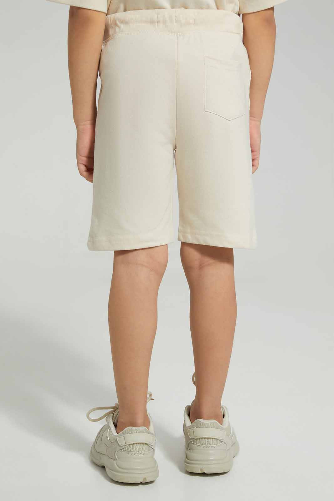 Redtag-Beige-Elasticated-Waist-Shorts-With-Print-BOY-Shorts,-Category:Shorts,-Colour:Beige,-Deals:New-In,-Filter:Boys-(2-to-8-Yrs),-New-In-BOY-APL,-Non-Sale,-Section:Boys-(0-to-14Yrs),-W22A-Boys-2 to 8 Years