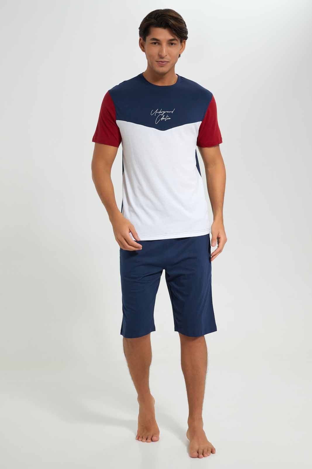 Redtag-Nevy-Red-White-Pyjama-Set-Category:Pyjama-Sets,-Colour:Assorted,-Deals:New-In,-Filter:Men's-Clothing,-Men-Pyjama-Sets,-New-In-Men-APL,-Non-Sale,-Section:Men,-W22A-Men's-