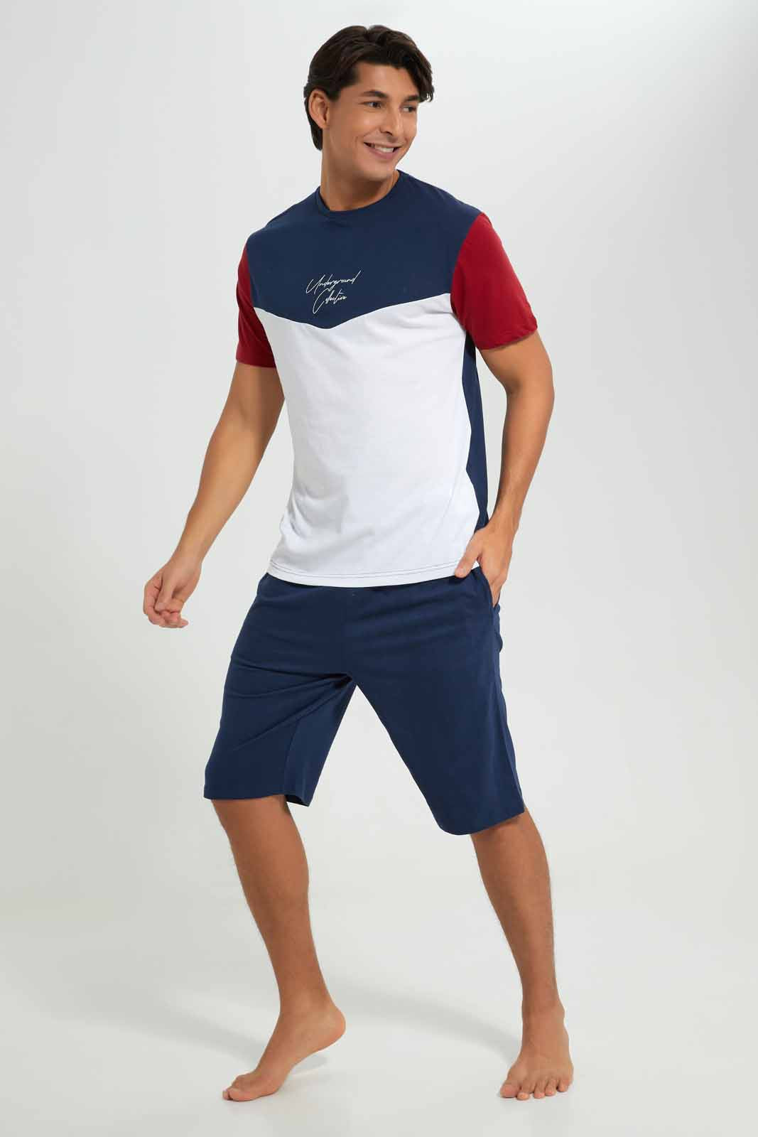Redtag-Nevy-Red-White-Pyjama-Set-Category:Pyjama-Sets,-Colour:Assorted,-Deals:New-In,-Filter:Men's-Clothing,-Men-Pyjama-Sets,-New-In-Men-APL,-Non-Sale,-Section:Men,-W22A-Men's-