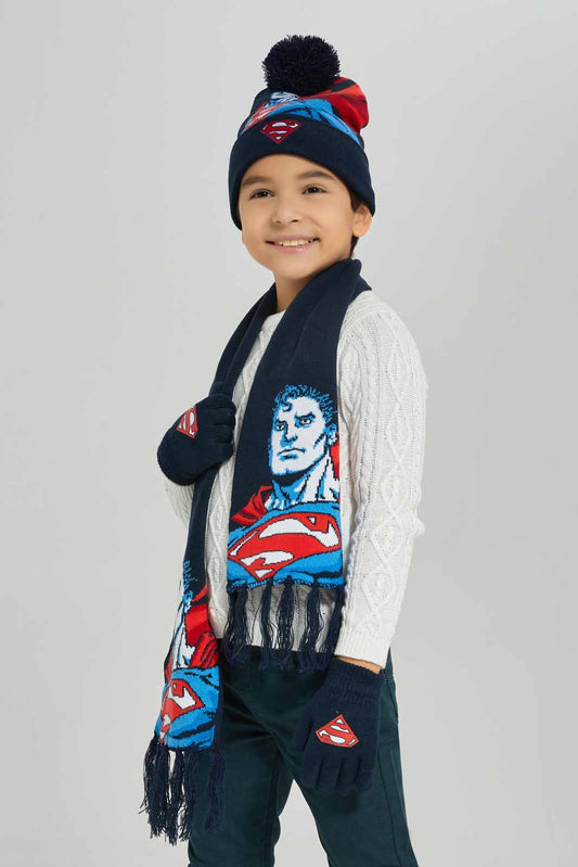 Redtag-Multi-Colour-Superman-Set-Of-3-Scarf-Set-BOY-Scarves,-Category:Scarves,-CHR,-Colour:Assorted,-Dept:Boys,-Filter:Boys-Accessories,-New-In,-New-In-BOY-ACC,-Non-Sale,-Section:Boys-(0-to-14Yrs),-W22B-Boys-
