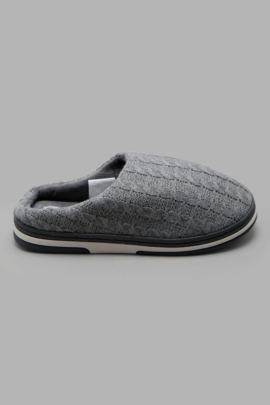 Redtag-Mid-Grey-Slipper-Category:Slippers,-Colour:Grey,-Deals:New-In,-Filter:Men's-Footwear,-Men-Slippers,-New-In-Men-FOO,-Non-Sale,-Section:Men,-W22B-Men's-