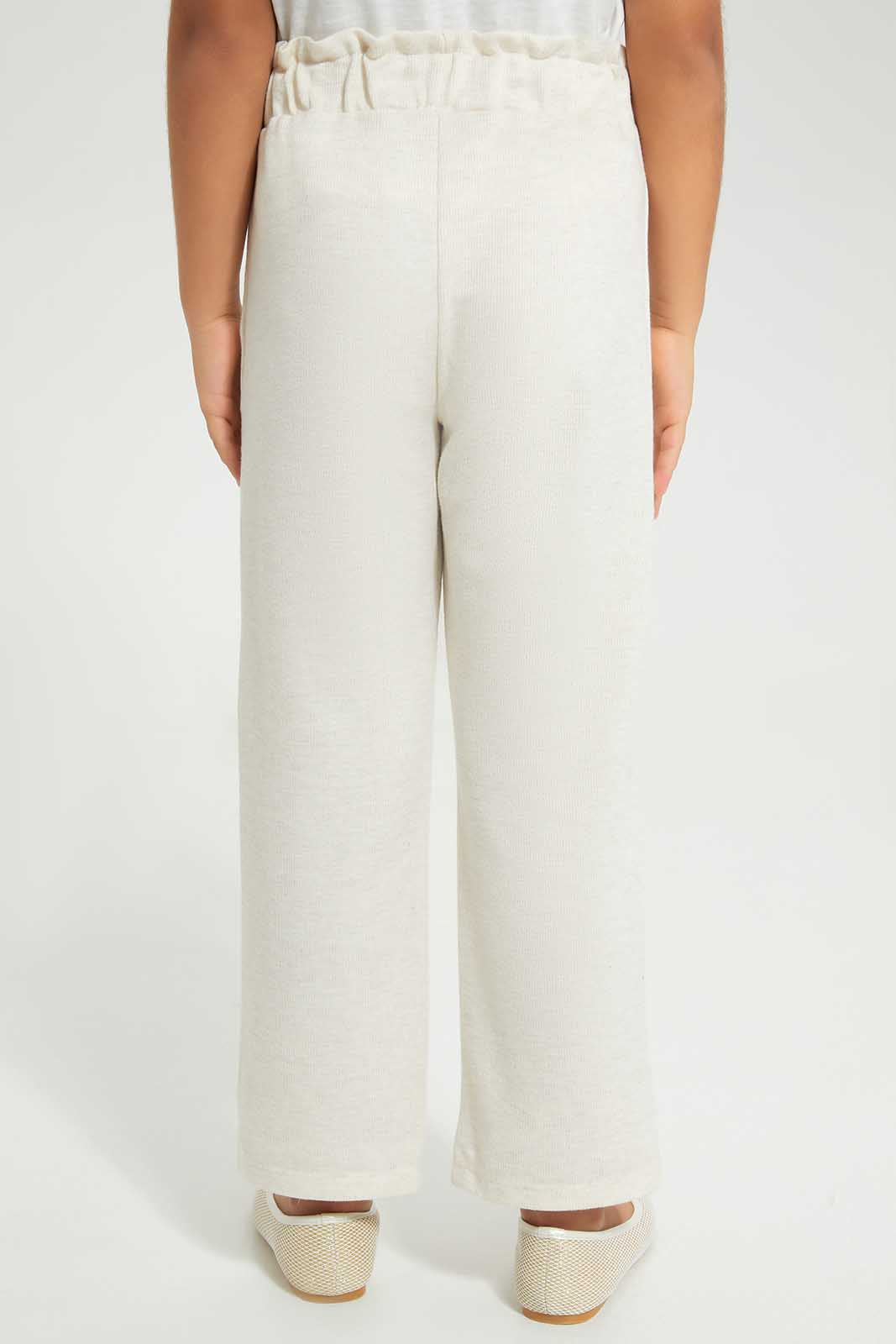 Redtag-Beige-Melange-Trouser-with-Beilt-Category:Trousers,-Colour:Beige,-Deals:New-In,-Filter:Girls-(2-to-8-Yrs),-GIR-Trousers,-New-In-GIR-APL,-Non-Sale,-Section:Girls-(0-to-14Yrs),-W22A-Girls-2 to 8 Years