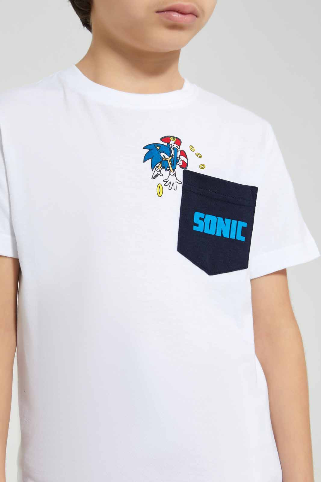 Redtag-White-Sonic-Pocket-Graphic-Short-Sleeve-T-Shirt-BOY-T-Shirts,-Category:T-Shirts,-Colour:White,-Deals:New-In,-Filter:Boys-(2-to-8-Yrs),-New-In-BOY-APL,-Non-Sale,-Section:Boys-(0-to-14Yrs),-TBL,-W22A-Boys-2 to 8 Years