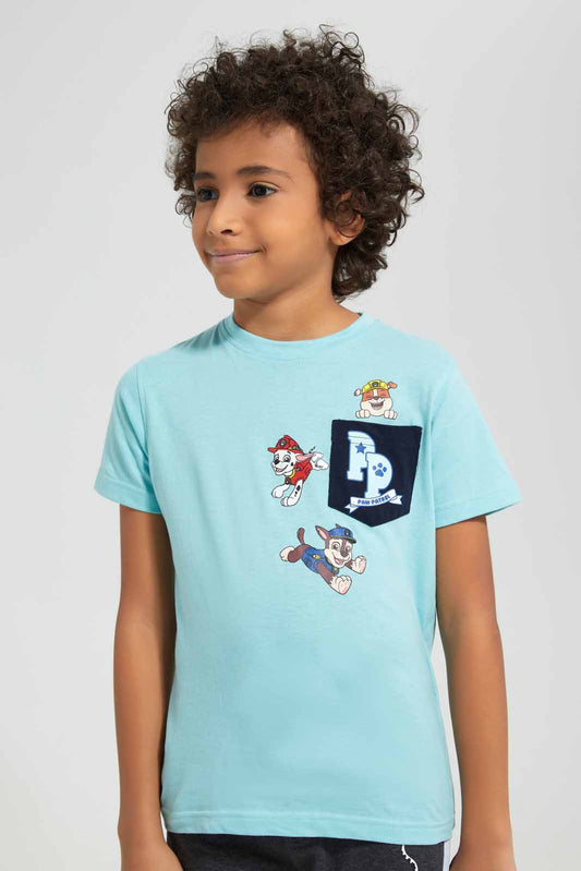 Redtag-Blue-Paw-Patrol-Pocket-Graphic-Short-SleeveT-Shirt-BOY-T-Shirts,-Category:T-Shirts,-Colour:Blue,-Deals:New-In,-Filter:Boys-(2-to-8-Yrs),-New-In-BOY-APL,-Non-Sale,-Section:Boys-(0-to-14Yrs),-TBL,-W22A-Boys-2 to 8 Years
