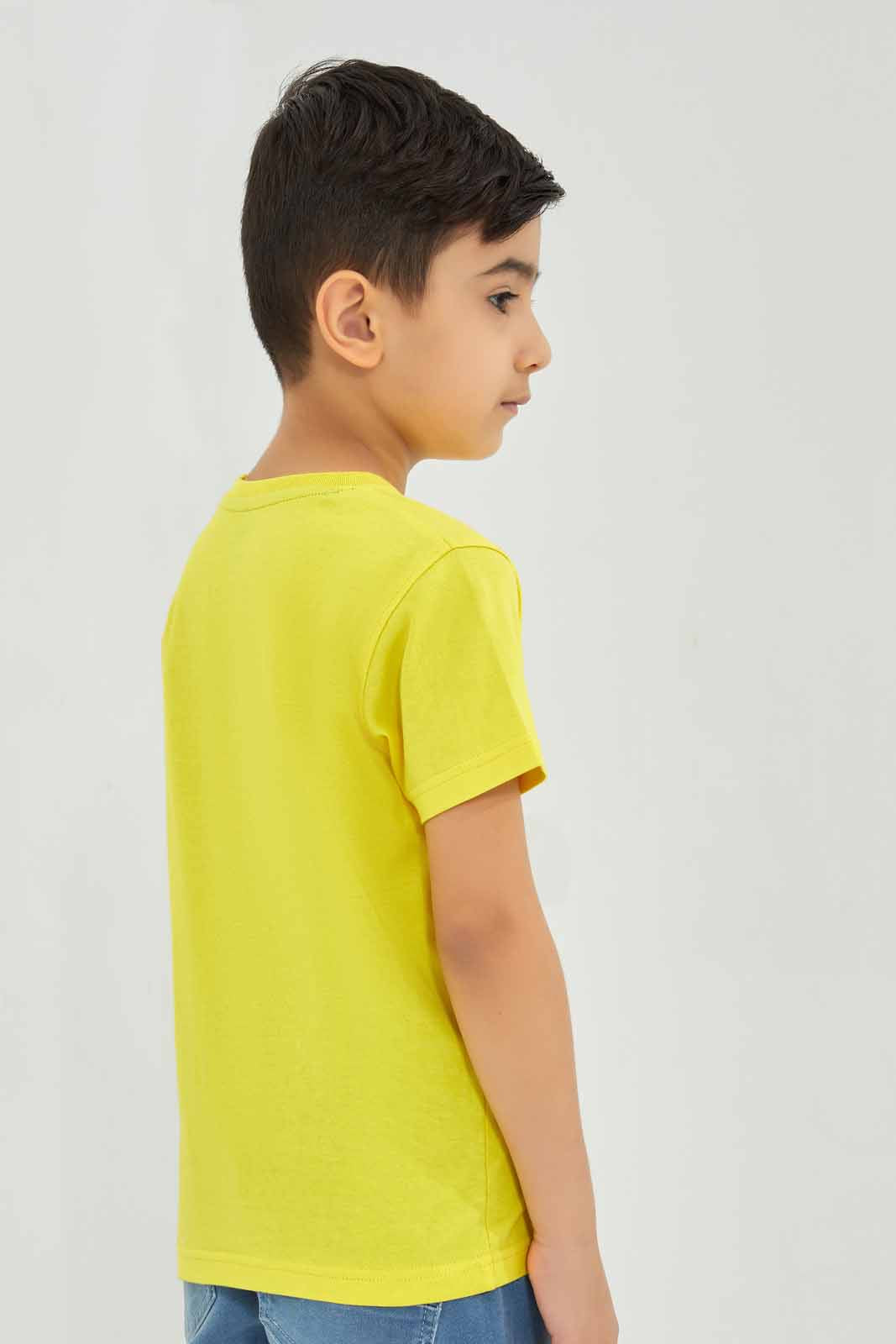 Redtag-Yellow-Batman-Pocket-Graphic-Short-Sleeve-T-Shirt-BOY-T-Shirts,-Category:T-Shirts,-Colour:Yellow,-Deals:New-In,-Filter:Boys-(2-to-8-Yrs),-New-In-BOY-APL,-Non-Sale,-Section:Boys-(0-to-14Yrs),-TBL,-W22A-Boys-2 to 8 Years