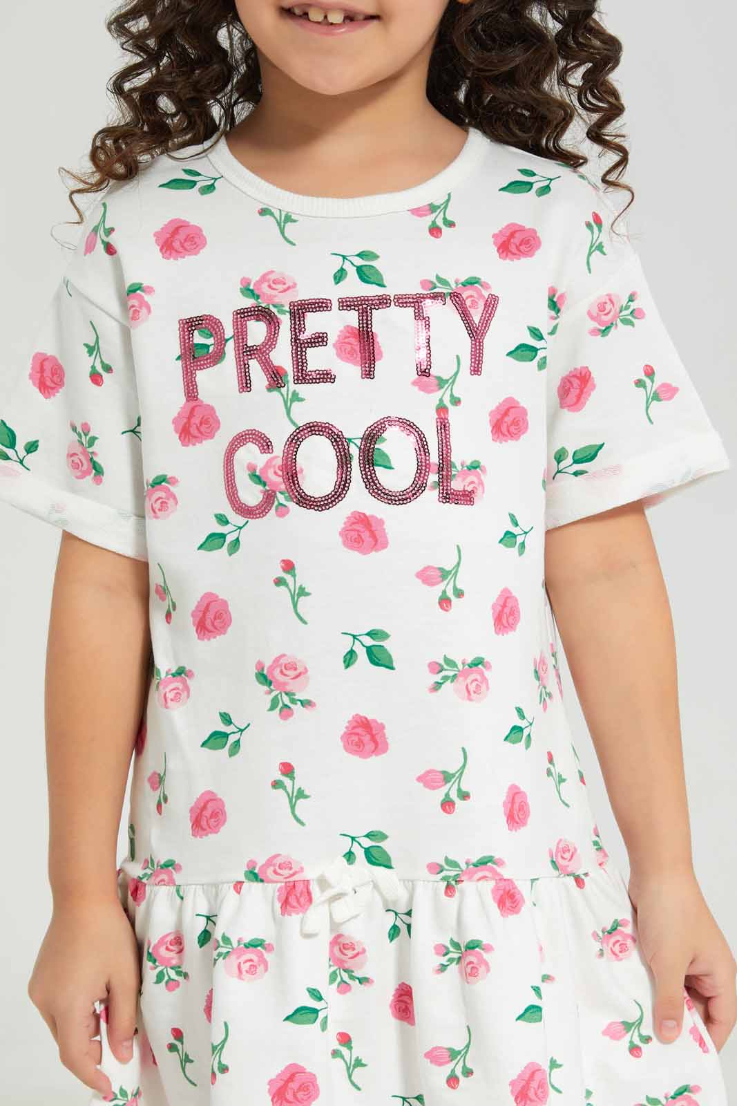 Redtag-White-AOP-Dress-Category:Dresses,-Colour:White,-Deals:New-In,-Filter:Girls-(2-to-8-Yrs),-GIR-Dresses,-New-In-GIR-APL,-Non-Sale,-Section:Girls-(0-to-14Yrs),-W22A-Girls-2 to 8 Years