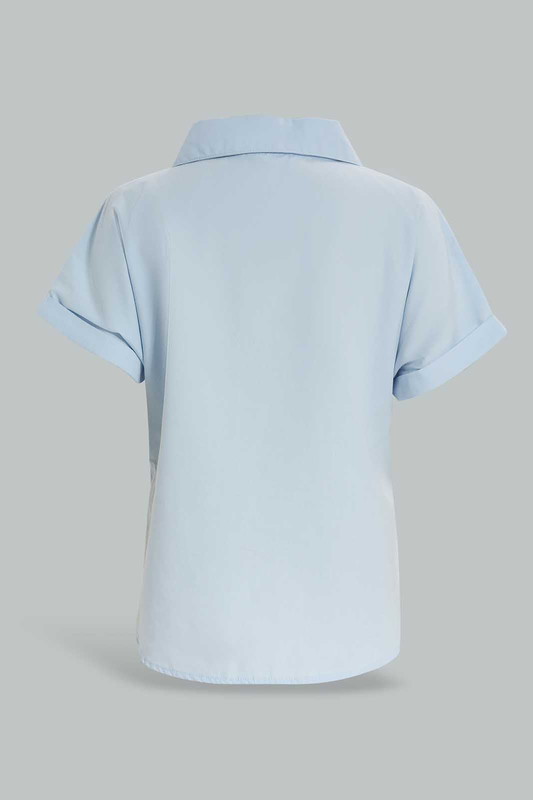Redtag-Blue-Collar-Blouse-Category:Blouses,-Colour:Blue,-Deals:New-In,-Filter:Girls-(2-to-8-Yrs),-GIR-Blouses,-New-In-GIR-APL,-Non-Sale,-Section:Girls-(0-to-14Yrs),-W22A-Girls-2 to 8 Years