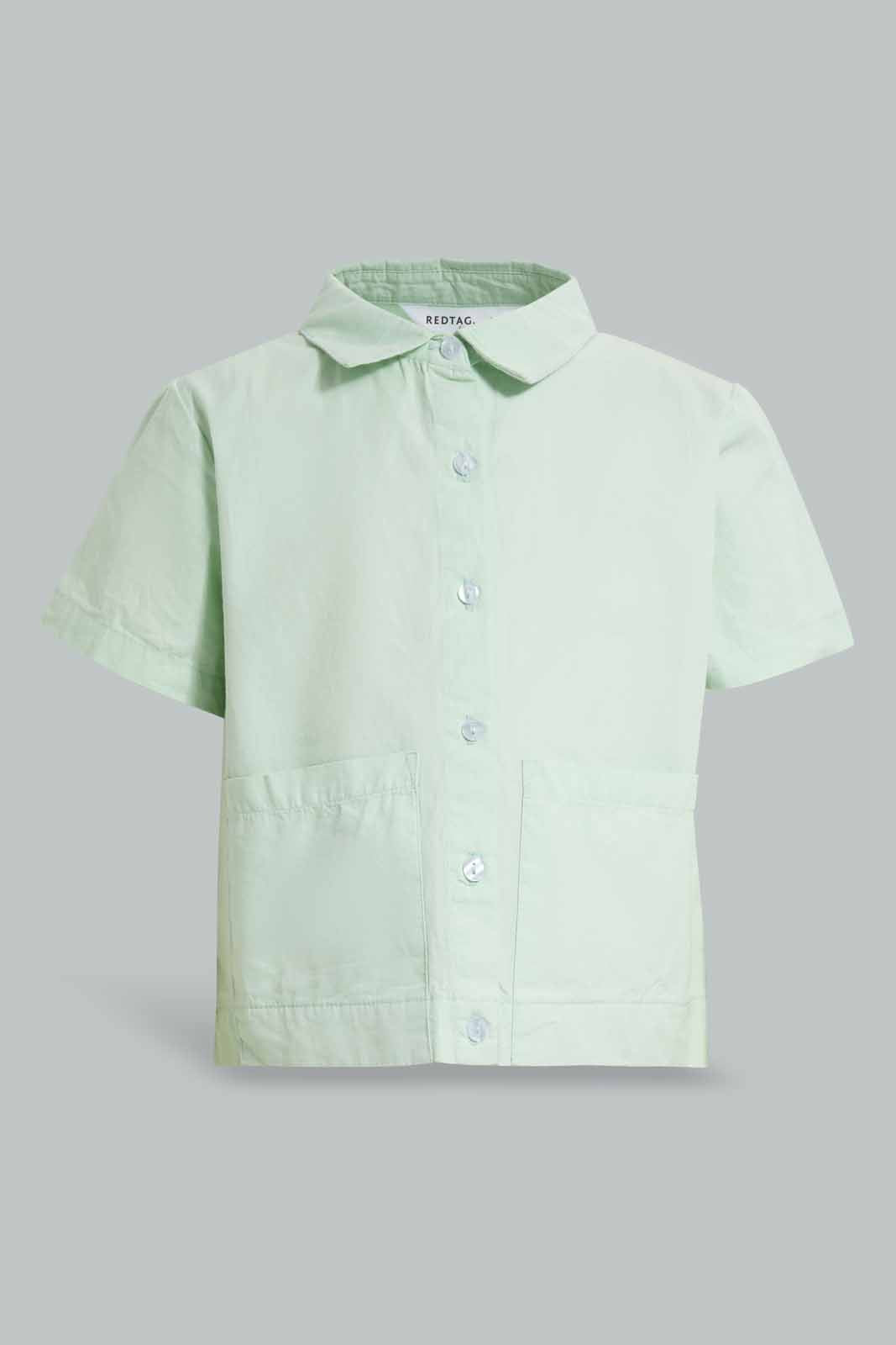 Redtag-Mint-Collar-Blouse-Category:Blouses,-Colour:Mint,-Deals:3-For-90,-Deals:New-In,-Filter:Girls-(2-to-8-Yrs),-GIR-Blouses,-New-In-GIR-APL,-Section:Girls-(0-to-14Yrs),-W22A-Girls-2 to 8 Years