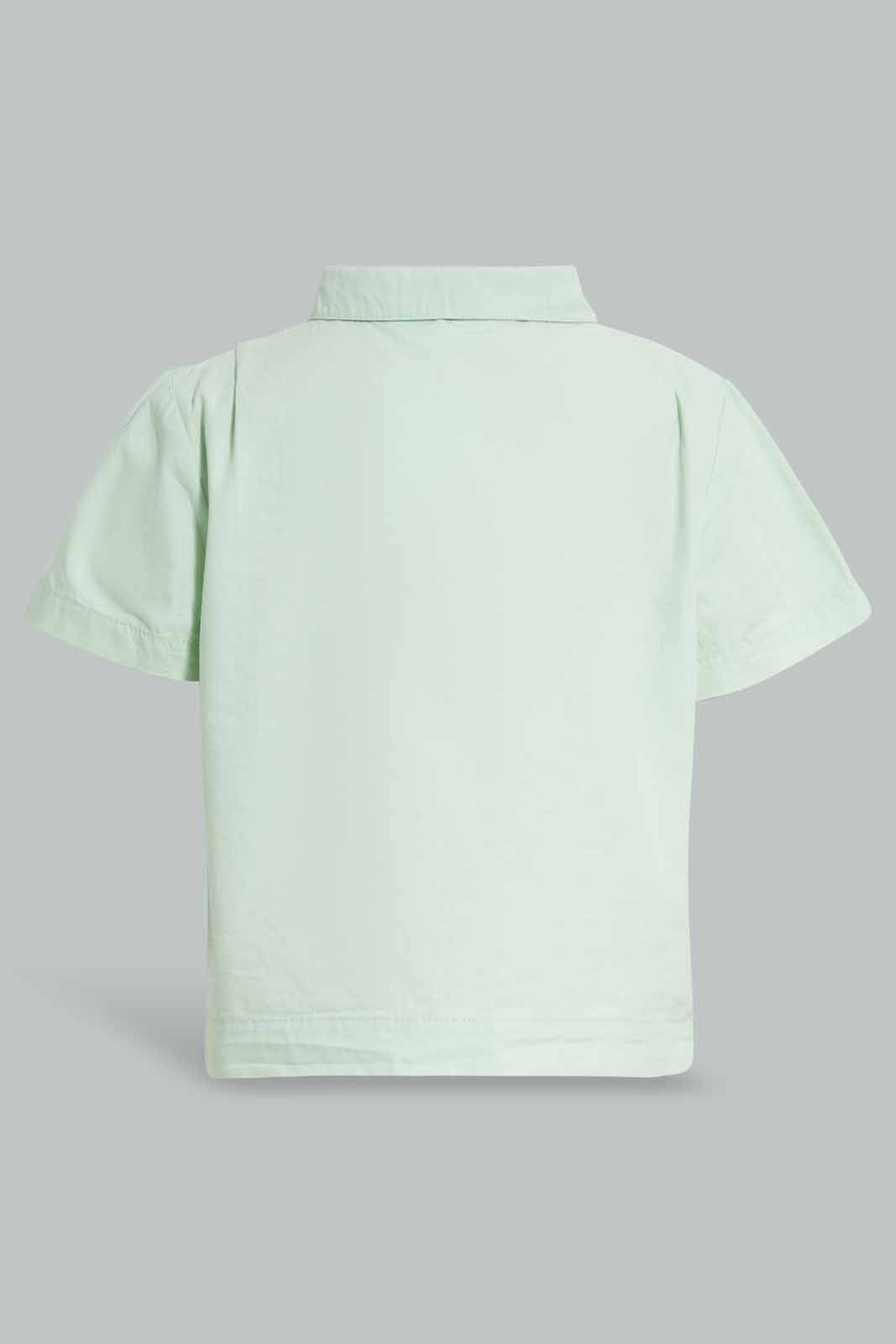Redtag-Mint-Collar-Blouse-Category:Blouses,-Colour:Mint,-Deals:3-For-90,-Deals:New-In,-Filter:Girls-(2-to-8-Yrs),-GIR-Blouses,-New-In-GIR-APL,-Section:Girls-(0-to-14Yrs),-W22A-Girls-2 to 8 Years