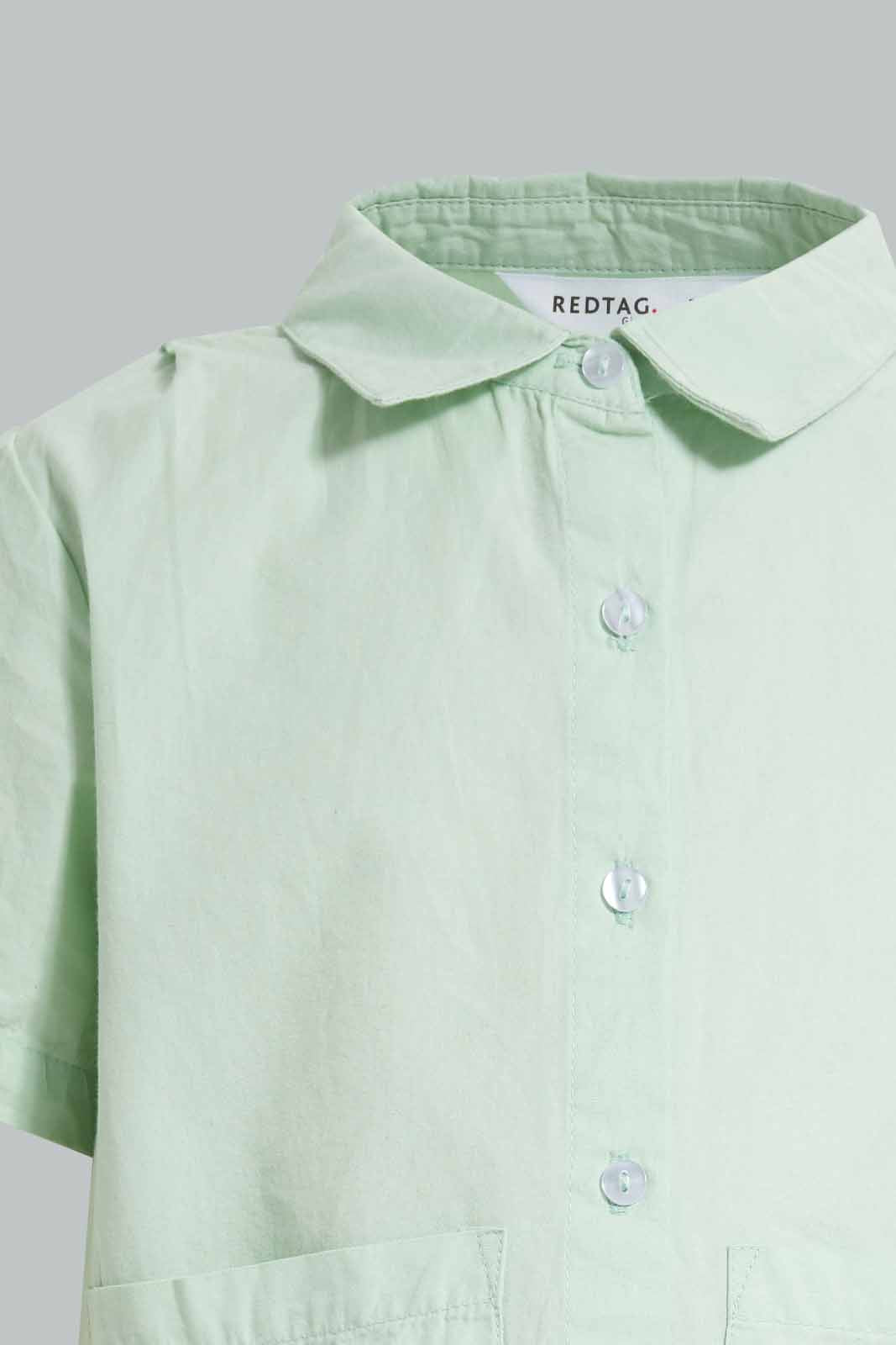 Redtag-Mint-Collar-Blouse-Category:Blouses,-Colour:Mint,-Deals:3-For-90,-Deals:New-In,-Filter:Girls-(2-to-8-Yrs),-GIR-Blouses,-New-In-GIR-APL,-Section:Girls-(0-to-14Yrs),-W22A-Girls-2 to 8 Years