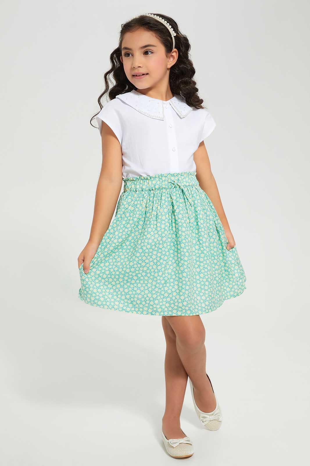 Redtag-White-Embellished-Blouse-Category:Blouses,-Colour:White,-Deals:New-In,-Filter:Girls-(2-to-8-Yrs),-GIR-Blouses,-New-In-GIR-APL,-Non-Sale,-Section:Girls-(0-to-14Yrs),-W22A-Girls-2 to 8 Years
