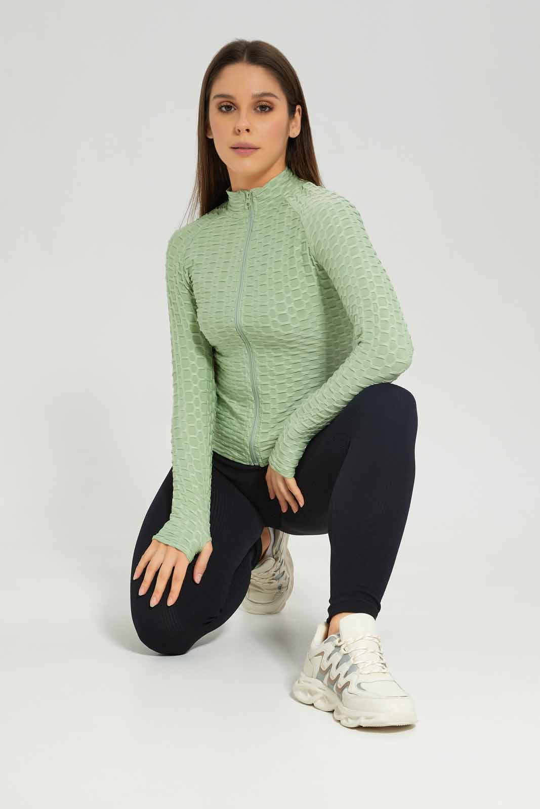 Redtag-Mint-Long-Sleeve-Jacquard-Sweatshirt-Category:Sweatshirts,-Colour:Mint,-Deals:New-In,-Dept:Ladieswear,-Filter:Women's-Clothing,-New-In-Women-APL,-Non-Sale,-Section:Women,-W22A,-Women-Sweatshirts-Women's-