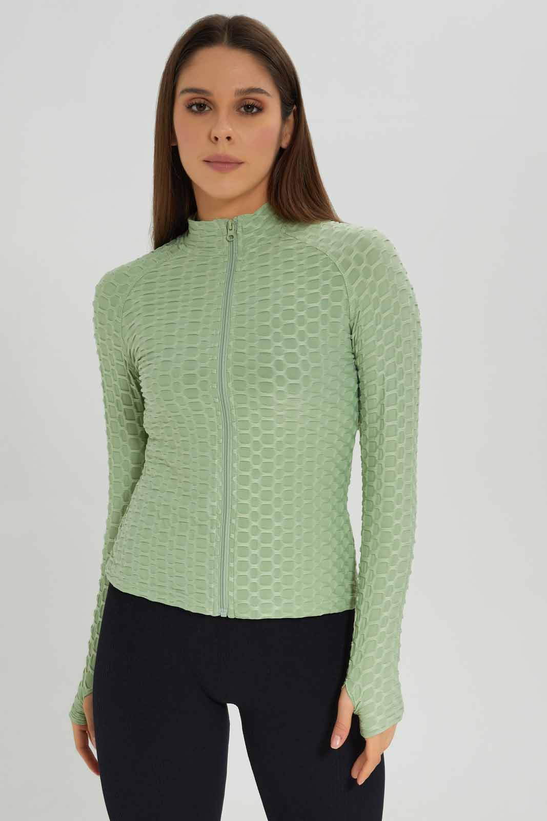 Redtag-Mint-Long-Sleeve-Jacquard-Sweatshirt-Category:Sweatshirts,-Colour:Mint,-Deals:New-In,-Dept:Ladieswear,-Filter:Women's-Clothing,-New-In-Women-APL,-Non-Sale,-Section:Women,-W22A,-Women-Sweatshirts-Women's-