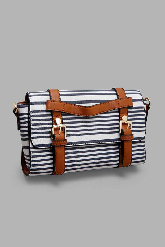 Redtag-Navy-And-White-Nautical-Strip-Cross-Body-Bag-Category:Bags,-Colour:Assorted,-Filter:Women's-Accessories,-New-In,-New-In-Women-ACC,-Non-Sale,-Section:Women,-W22B,-Women-Bags-Women-