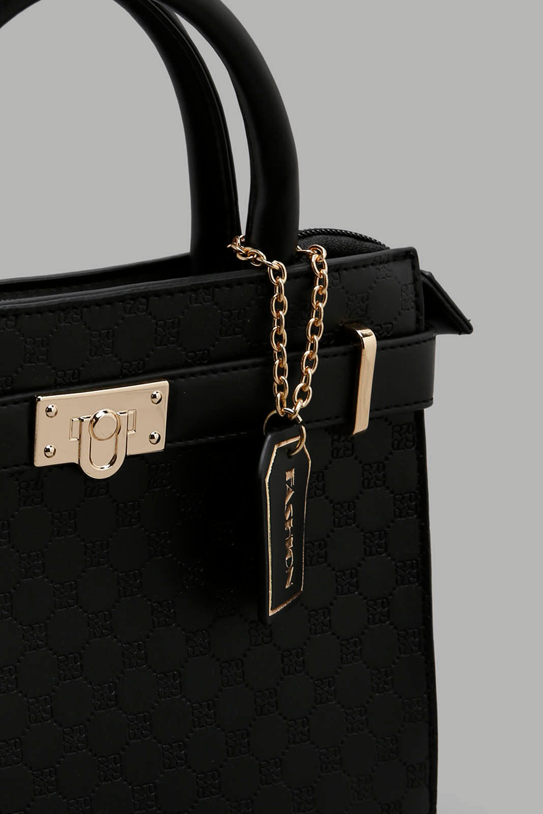 Redtag-Black-Embossed-Box-Messenger-Bag-Category:Bags,-Colour:Black,-Filter:Women's-Accessories,-New-In,-New-In-Women-ACC,-Non-Sale,-Section:Women,-W22B,-Women-Bags-Women-