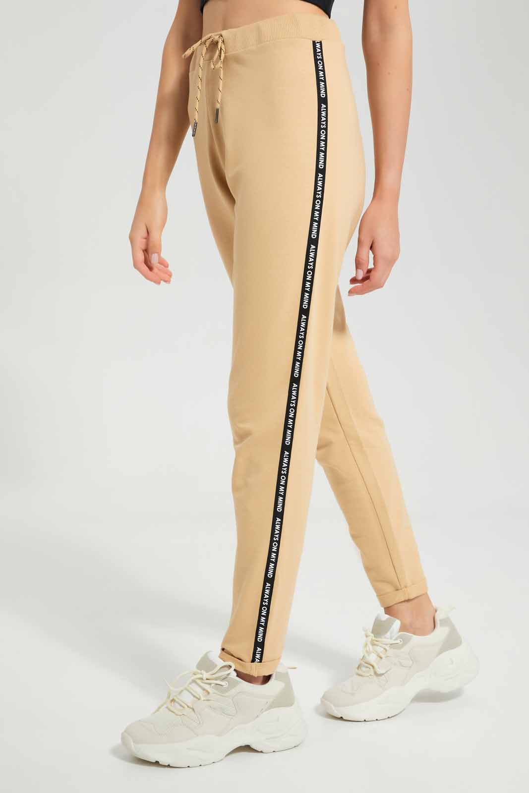 Redtag-Ivory-Basic-Jogger-Side-Applique-Category:Joggers,-Colour:Ivory,-Deals:New-In,-Filter:Women's-Clothing,-New-In-Women-APL,-Non-Sale,-Section:Women,-W22A,-Women-Joggers-Women's-