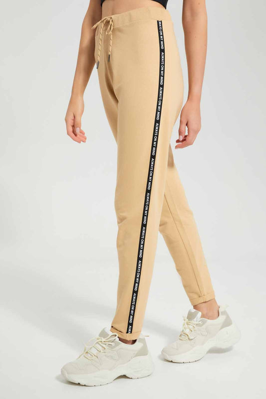Redtag-Ivory-Basic-Jogger-Side-Applique-Category:Joggers,-Colour:Ivory,-Deals:New-In,-Filter:Women's-Clothing,-New-In-Women-APL,-Non-Sale,-Section:Women,-W22A,-Women-Joggers-Women's-