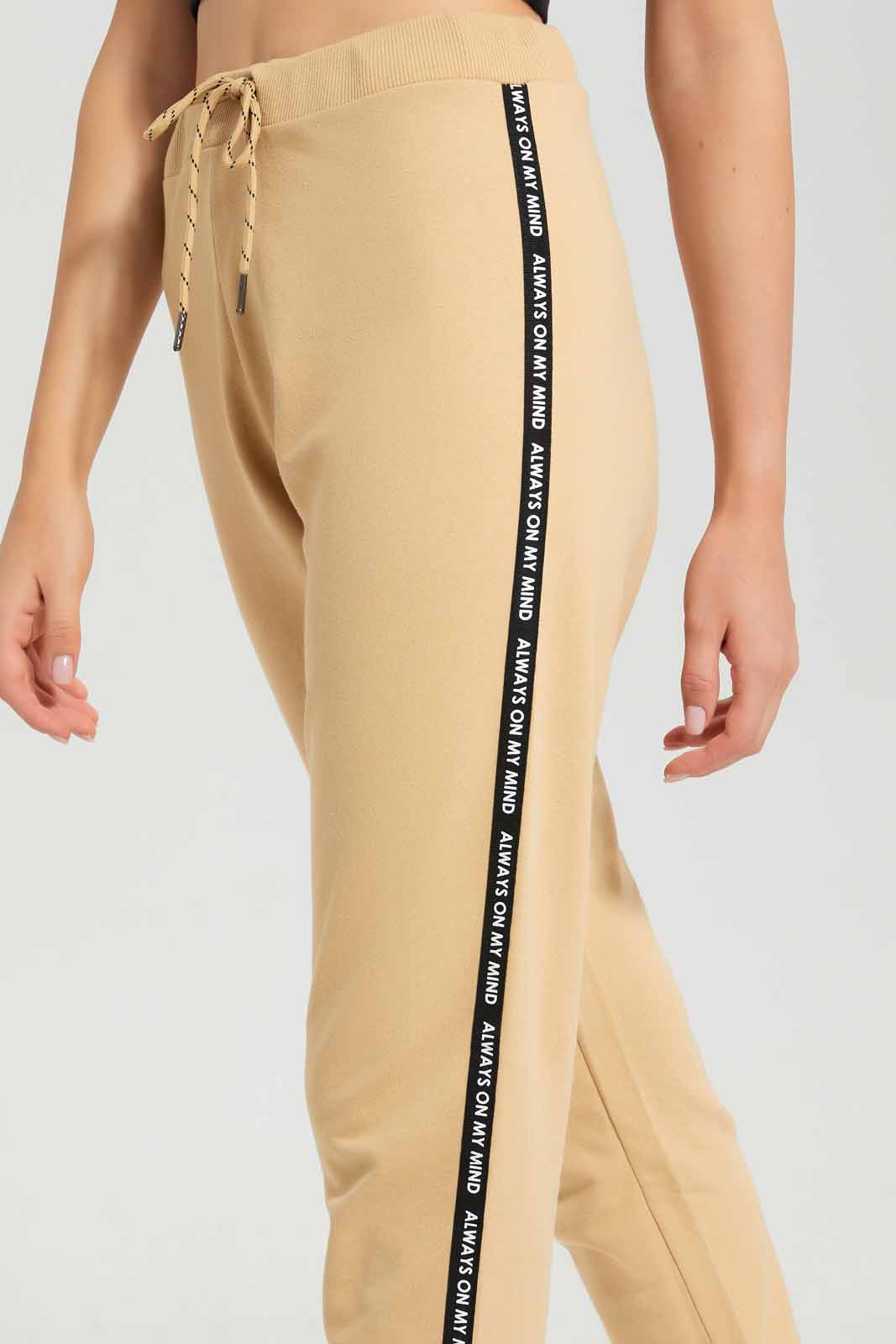 Redtag-Ivory-Basic-Jogger-Side-Applique-Category:Joggers,-Colour:Ivory,-Deals:New-In,-Filter:Women's-Clothing,-New-In-Women-APL,-Non-Sale,-Section:Women,-W22A,-Women-Joggers-Women's-