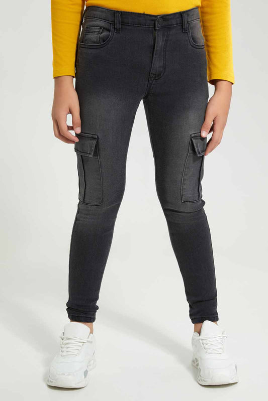 Redtag-Black-Cargo-Jeans-BSR-Jeans,-Category:Jeans,-Colour:Black,-Deals:New-In,-Filter:Senior-Boys-(8-to-14-Yrs),-New-In-BSR-APL,-Non-Sale,-Section:Boys-(0-to-14Yrs),-W22A-Senior-Boys-9 to 14 Years