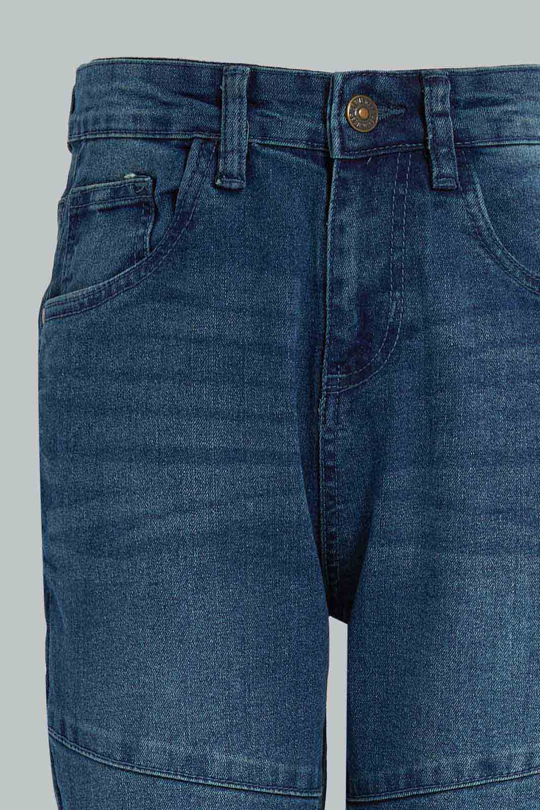 Redtag-Blue-Biker-Knee-Jeans-BSR-Jeans,-Category:Jeans,-Colour:Blue,-Deals:New-In,-Dept:Boys,-Filter:Senior-Boys-(8-to-14-Yrs),-New-In-BSR-APL,-Non-Sale,-Section:Boys-(0-to-14Yrs),-W22A-Senior-Boys-9 to 14 Years