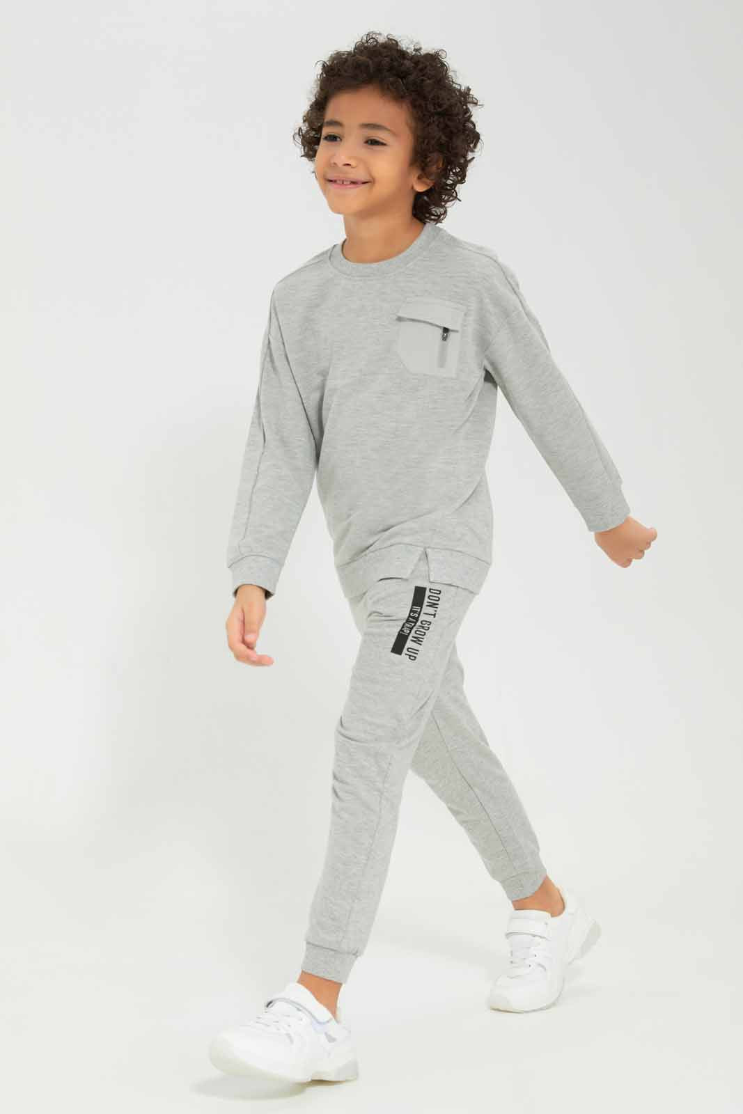 Redtag-Grey-Slogan-Print-Jog-Pant-BOY-Joggers,-Category:Joggers,-Colour:Grey,-Deals:New-In,-Filter:Boys-(2-to-8-Yrs),-New-In-BOY-APL,-Non-Sale,-Section:Boys-(0-to-14Yrs),-W22A-Boys-2 to 8 Years